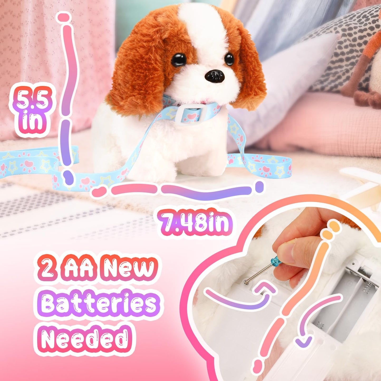 Tagitary Plush Puppy – Interactive Walking & Barking Dog Toy for Kids