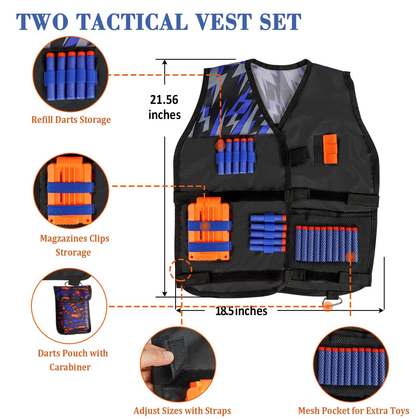 Taiker 2-Pack Nerf Vest Kit for N-Strike Elite Battles