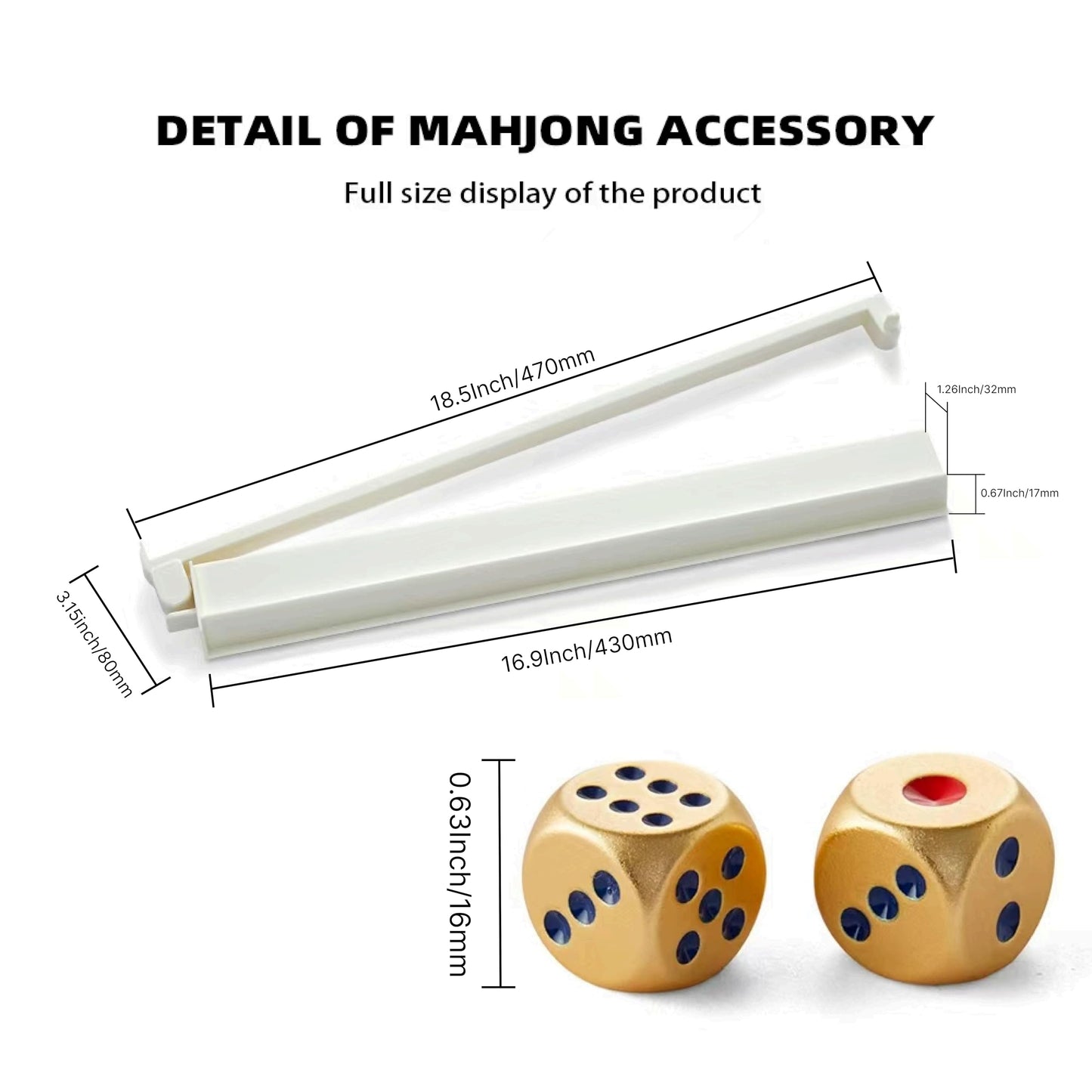 TAIKULA Mahjong Racks with Pushers – Clear Acrylic American Mahjong Tile Racks, Set of 4 with 3 Golden Dice (Beige and White)