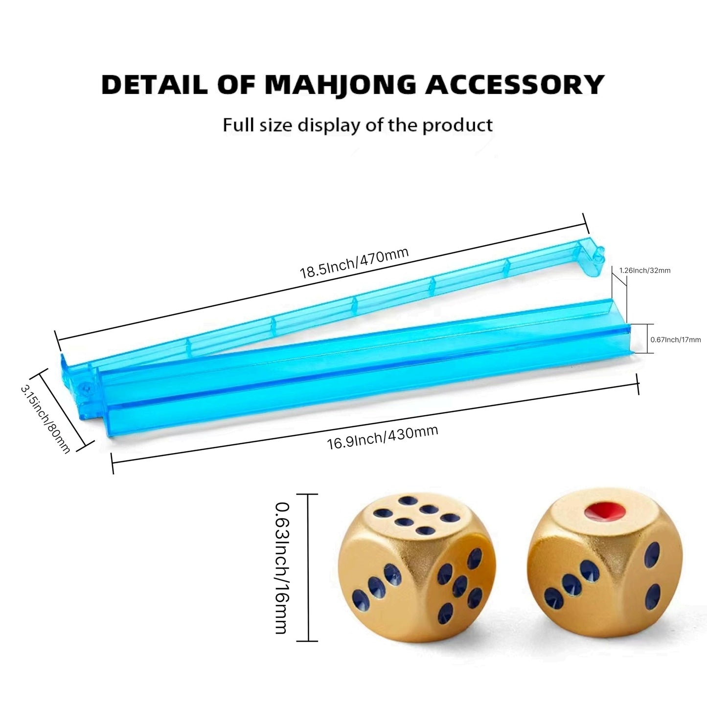 TAIKULA Mahjong Racks with Pushers – Clear Acrylic American Mah Jongg Tile Racks (Set of 4) with 3 Golden Dice