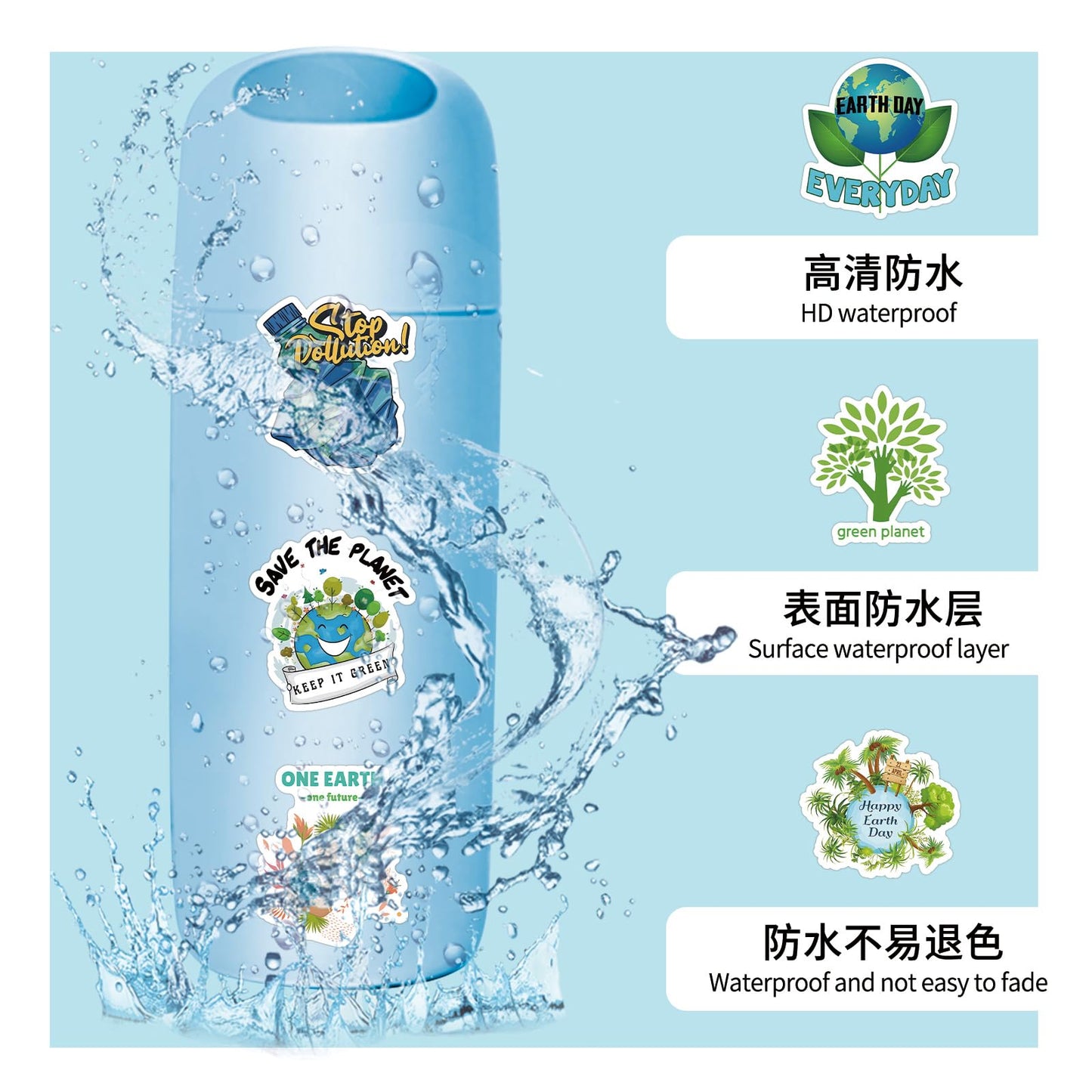 TaiLiHaile 100PCS Environmental Protection Stickers – Waterproof Vinyl Decals for Laptops, Bottles & Luggage