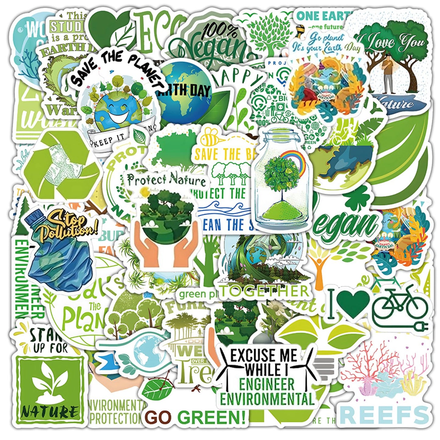 TaiLiHaile 100PCS Environmental Protection Stickers – Waterproof Vinyl Decals for Laptops, Bottles & Luggage