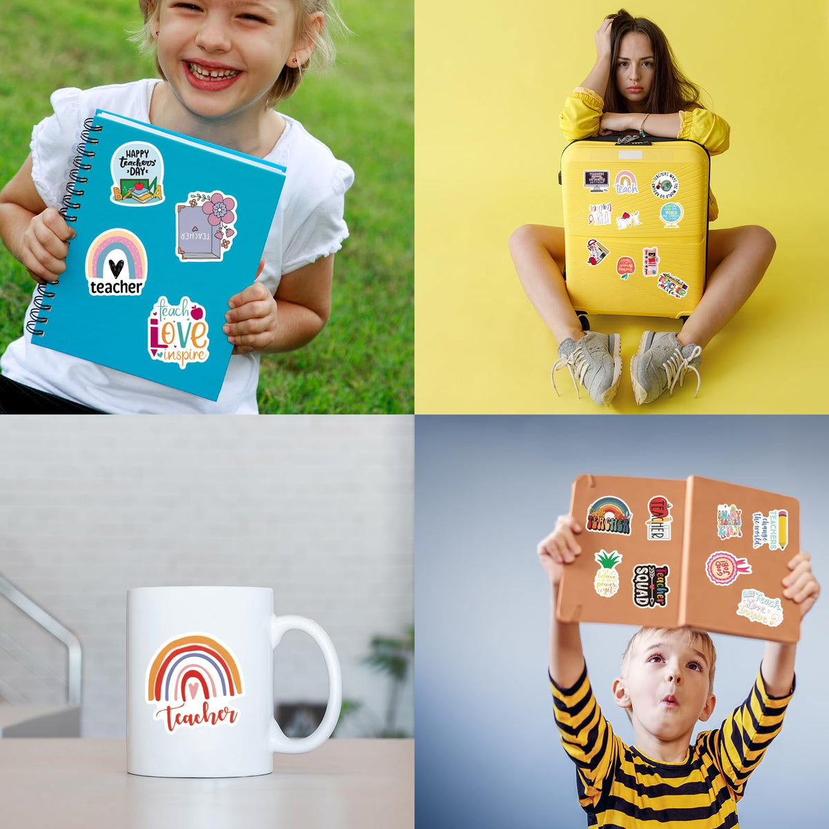 TaiLiHaile 110PCS Teacher Stickers Non-Repeating Waterproof Meme Vinyl Decals for Laptops, Water Bottles & More