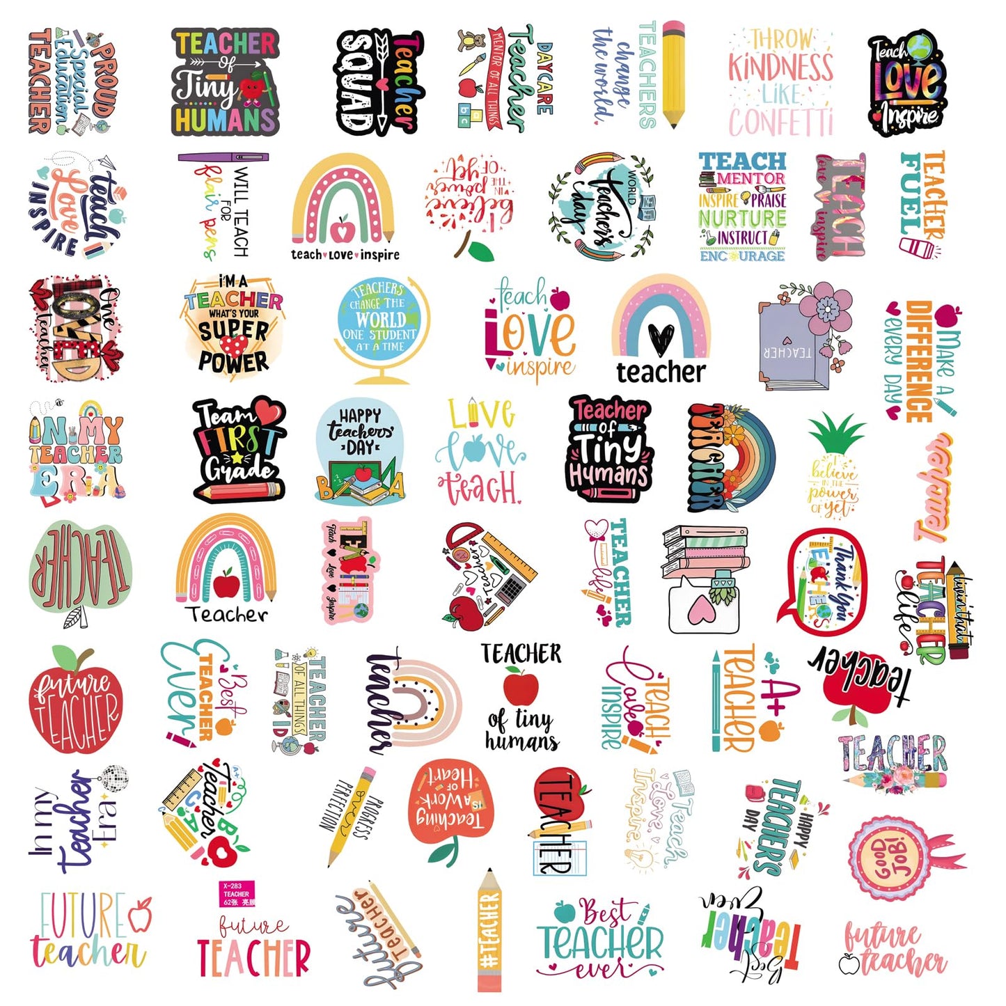 TaiLiHaile 110PCS Teacher Stickers Non-Repeating Waterproof Meme Vinyl Decals for Laptops, Water Bottles & More