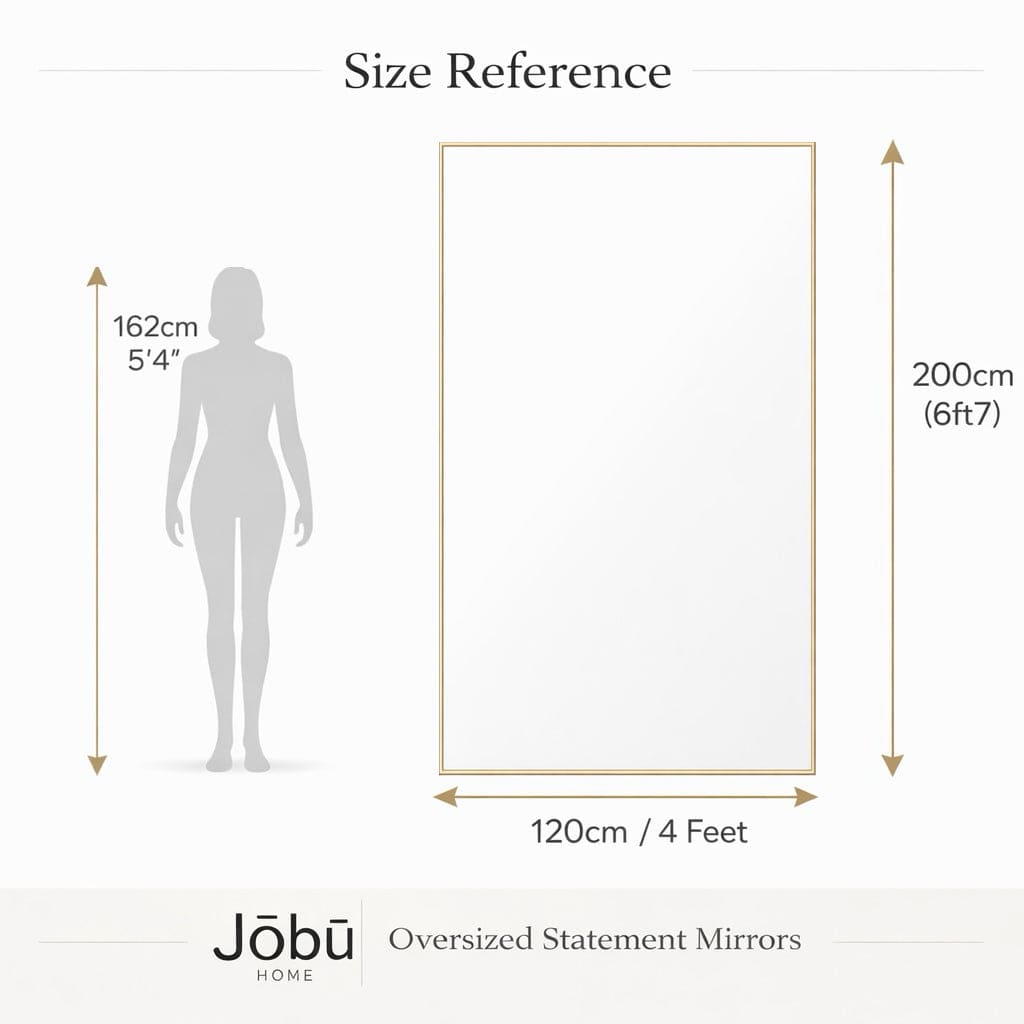 Takara - Full Length Black Metal Rectangle Mirror - 200cm x 120cm