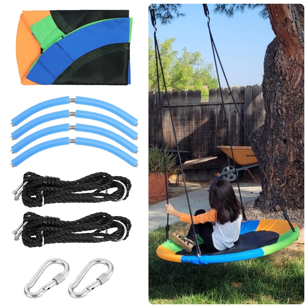 Take Me Away Saucer Tree Swing Seat for Kids - 40-Inch Outdoor Round Swing, Heavy-Duty, Easy Install, Multicolor