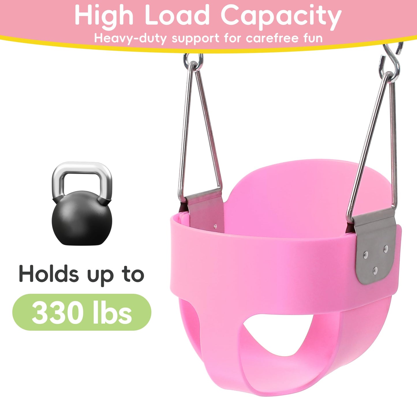 Take Me Away Pink Swing Seat – Heavy-Duty Toddler Bucket Swing with 66-inch Chains