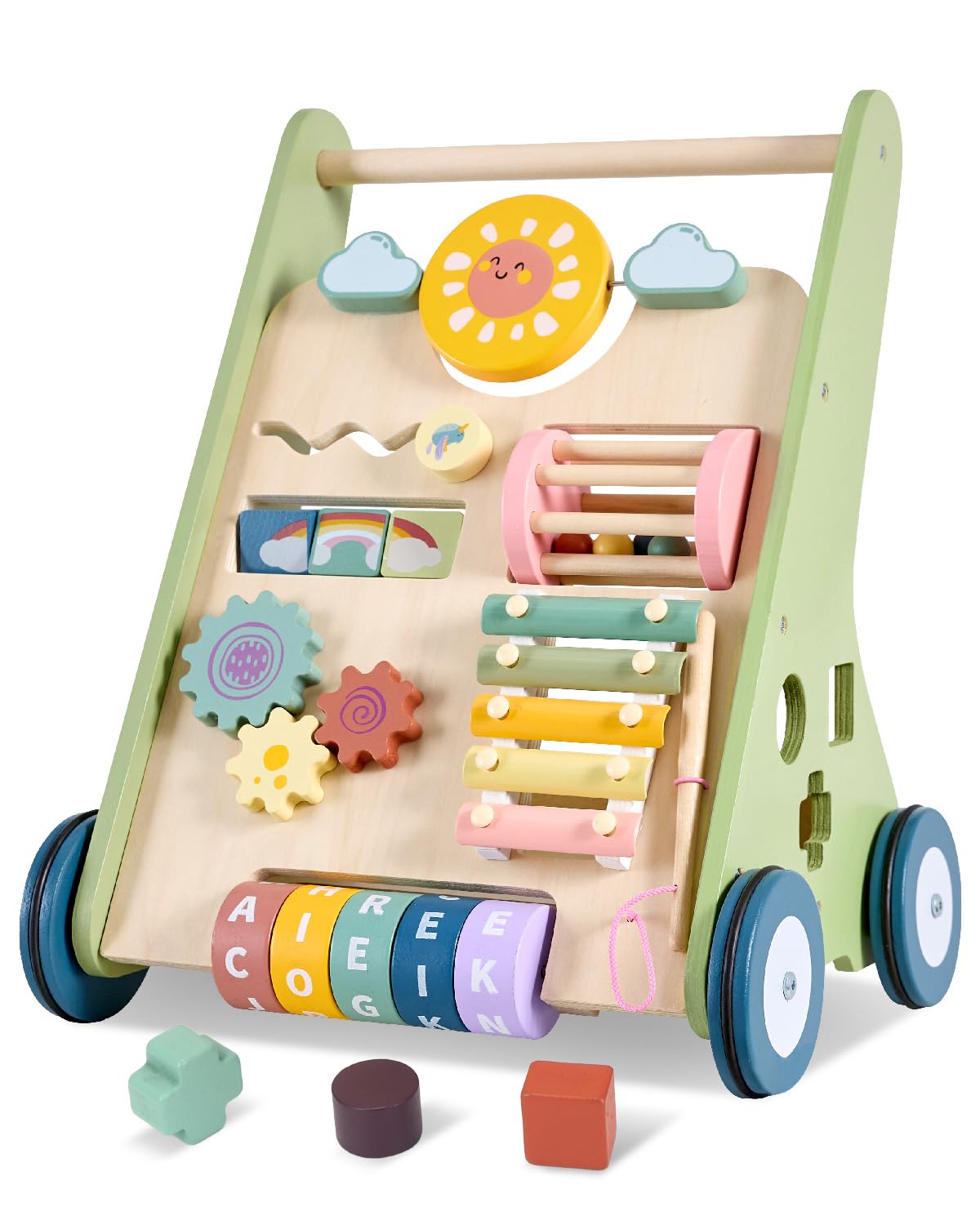 Takeeyce Baby Push Walker - Wooden Montessori Toy for Toddlers 10-12 Months
