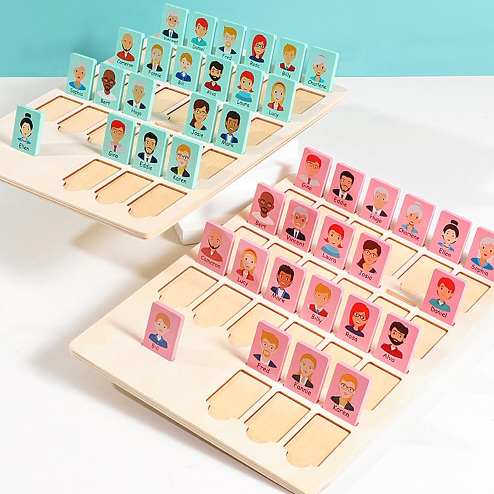 Taken All Guess Game: Wooden Board Who Am I - Fun Cognitive Toy for Ages 3+