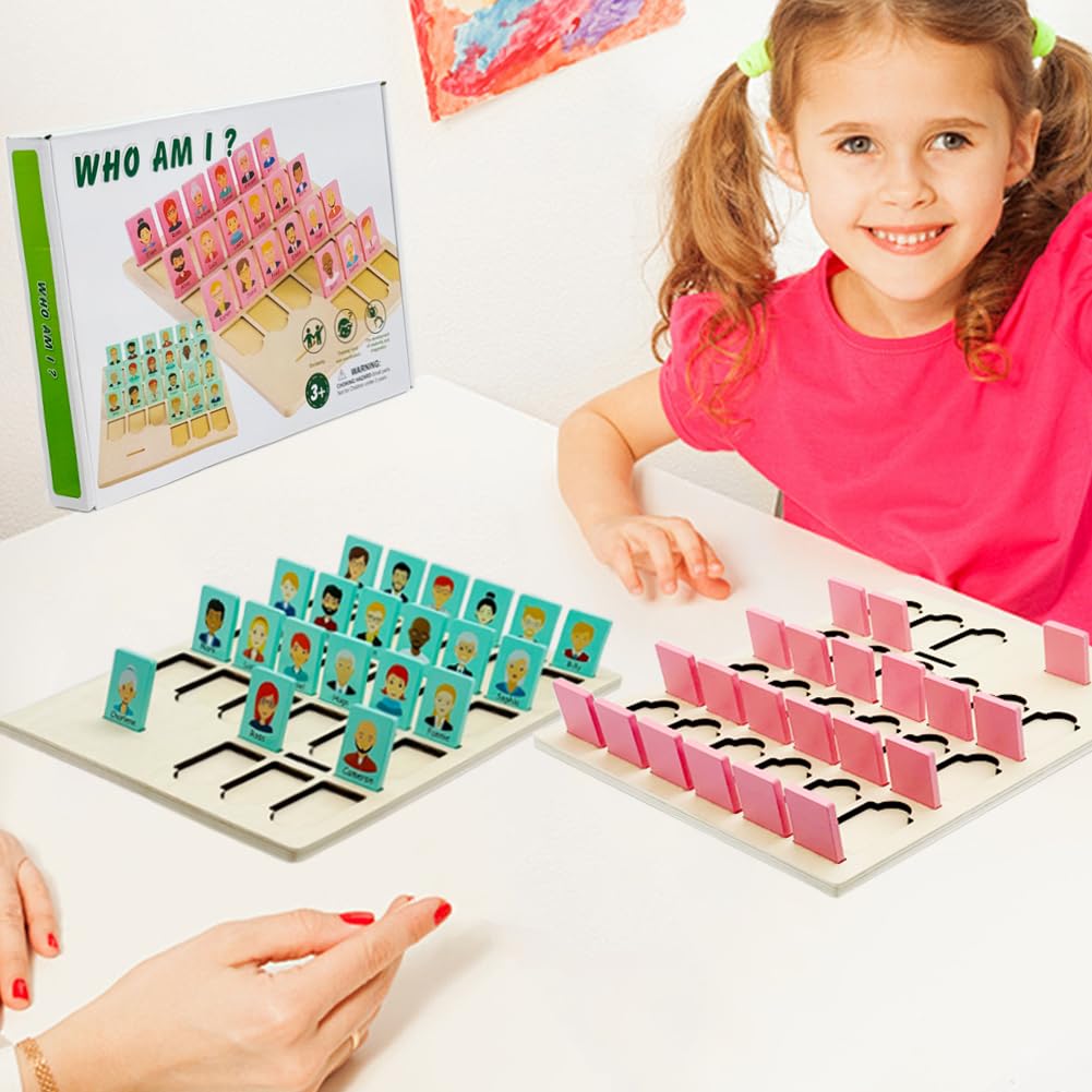 Taken All Guess Game: Wooden Board Who Am I - Fun Cognitive Toy for Ages 3+
