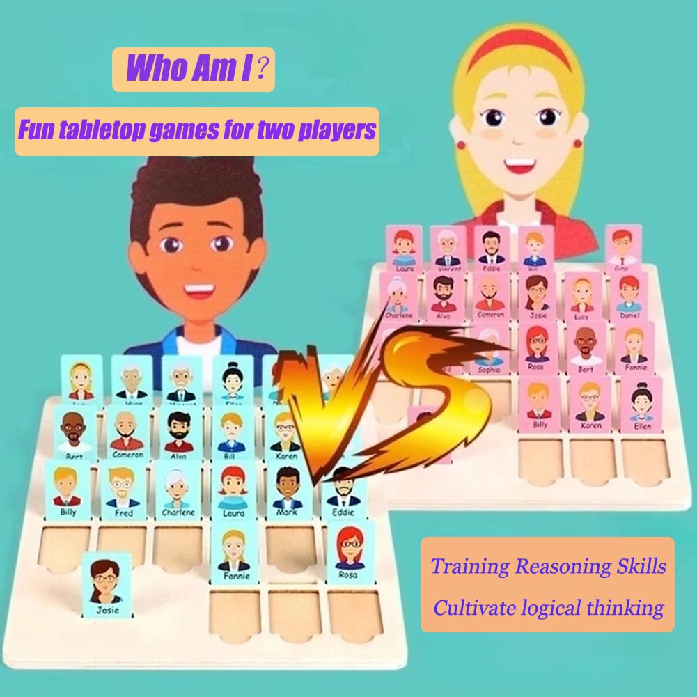 Taken All Guess Game: Wooden Board Who Am I - Fun Cognitive Toy for Ages 3+