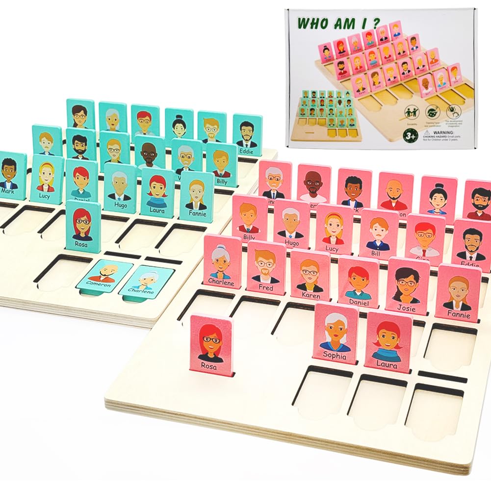 Taken All Guess Game: Wooden Board Who Am I - Fun Cognitive Toy for Ages 3+