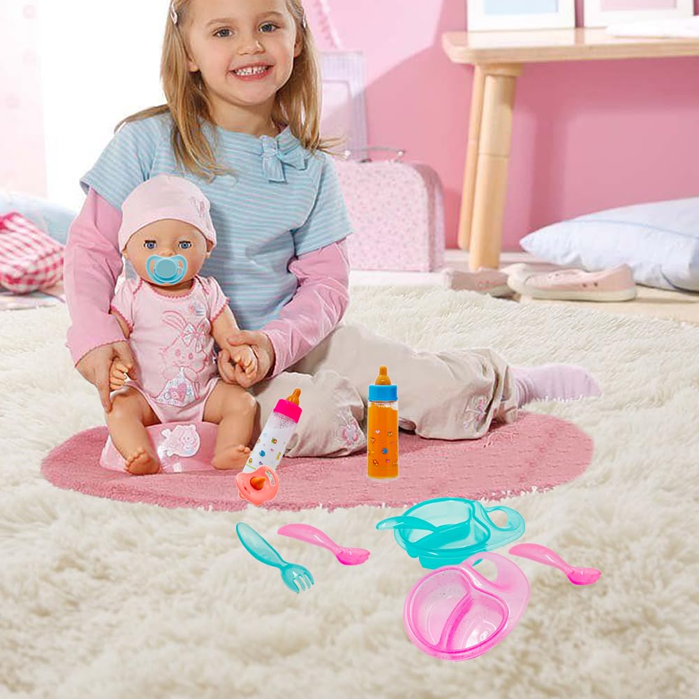 Taken All Baby Doll Magic Bottle Set – 12-Piece Pretend Feeding Kit (Middle Set)