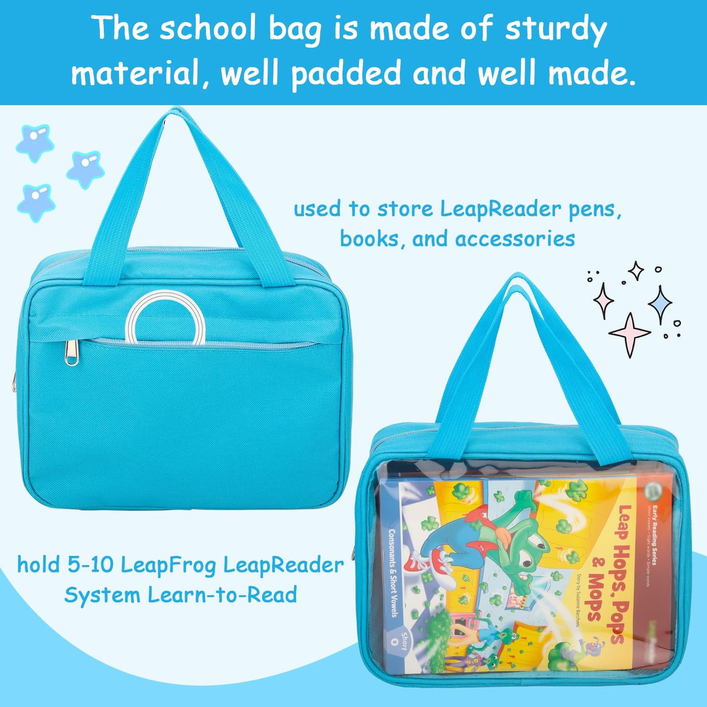 Taladad Carrying Case for LeapReader LeapFrog – Blue Portable Storage with Handle