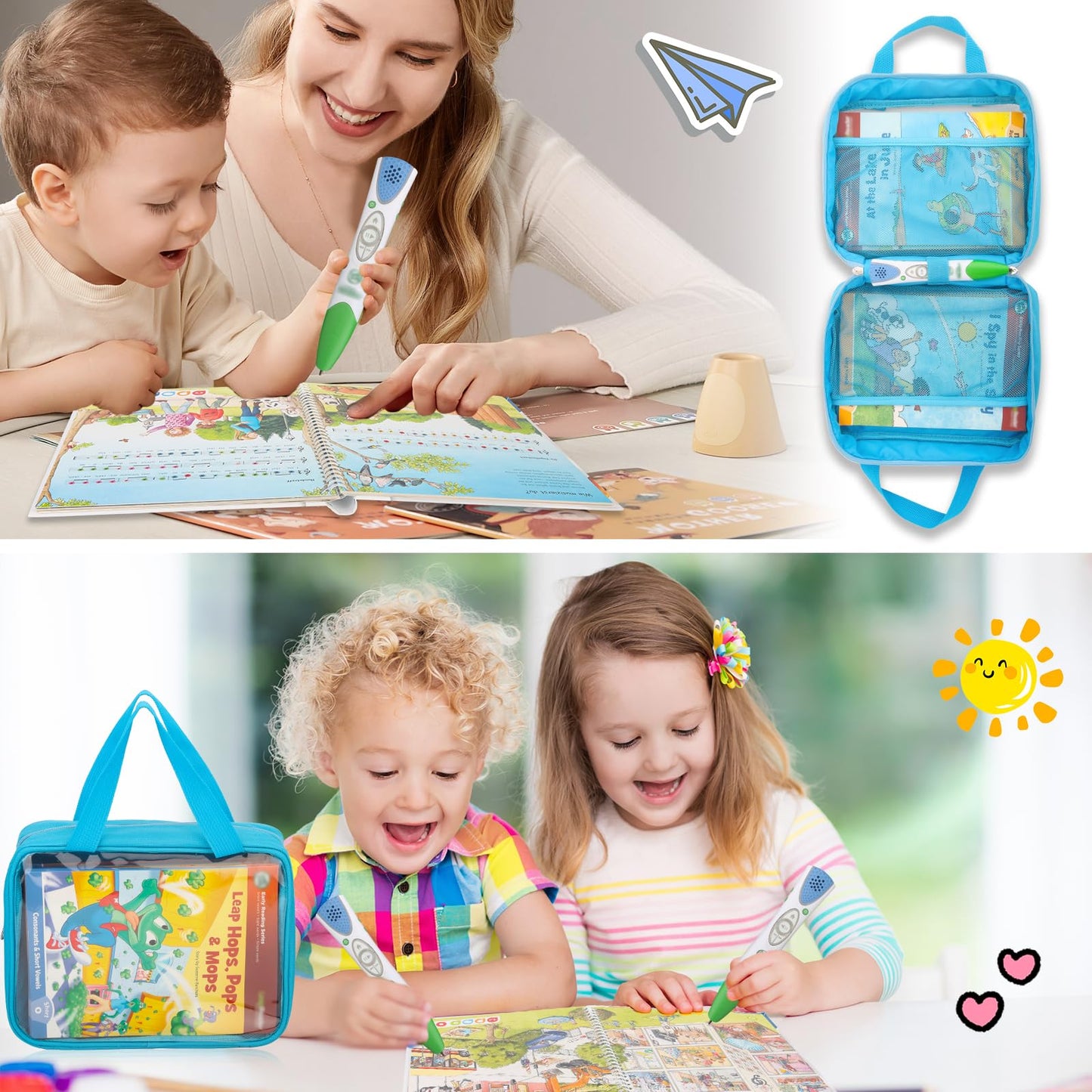 Taladad Carrying Case for LeapReader LeapFrog – Blue Portable Storage with Handle