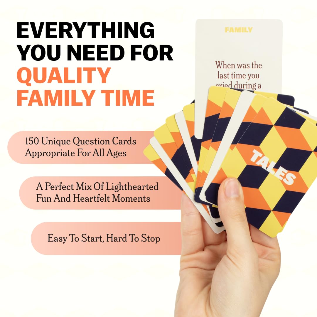 TALES 150 Conversation Cards – Family Edition for Dinners, Game Nights & Meaningful Connections