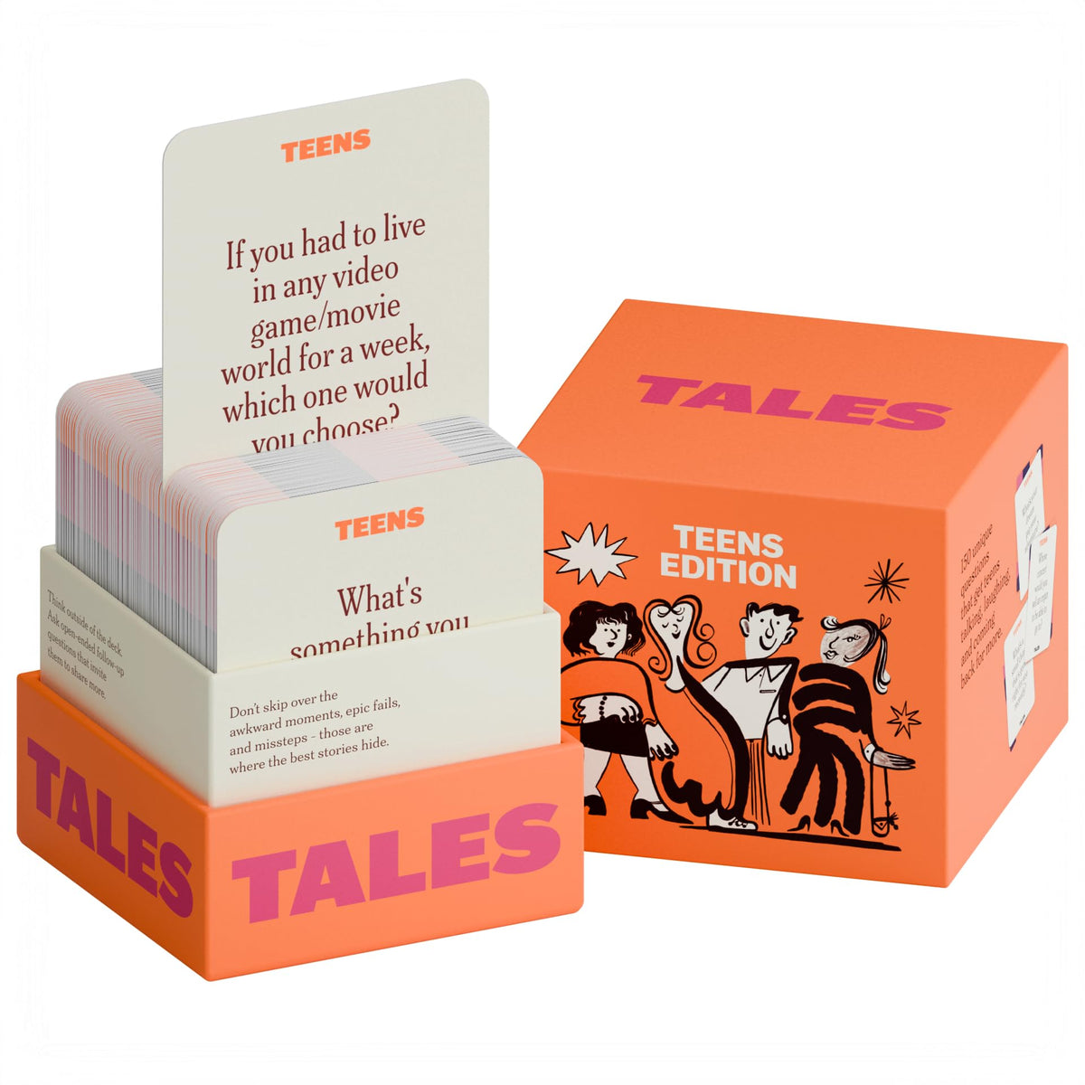 TALES Conversation Cards Teens Edition – 150-Count for Dinners, Road Trips, Classrooms & Gatherings