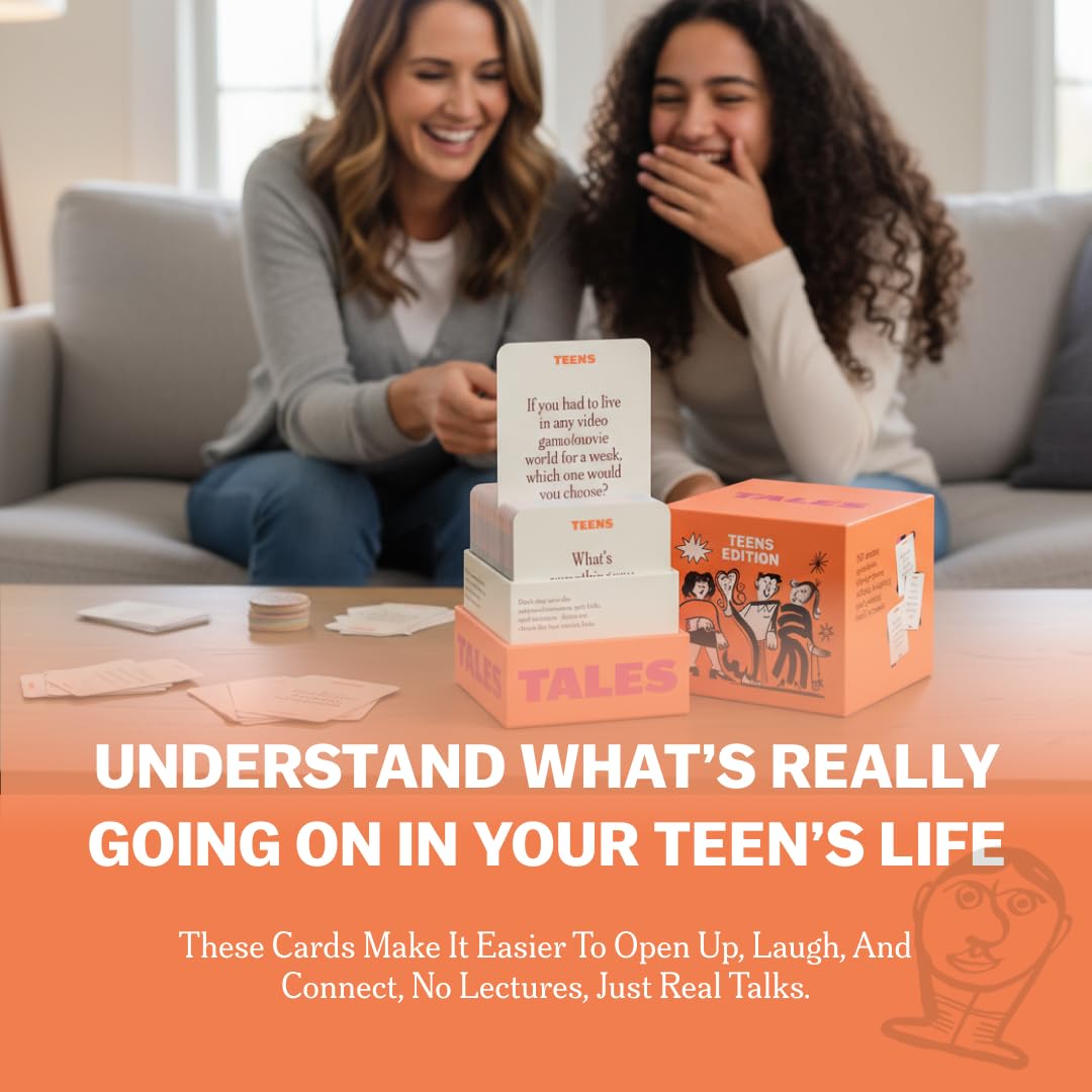 TALES Conversation Cards Teens Edition – 150-Count for Dinners, Road Trips, Classrooms & Gatherings