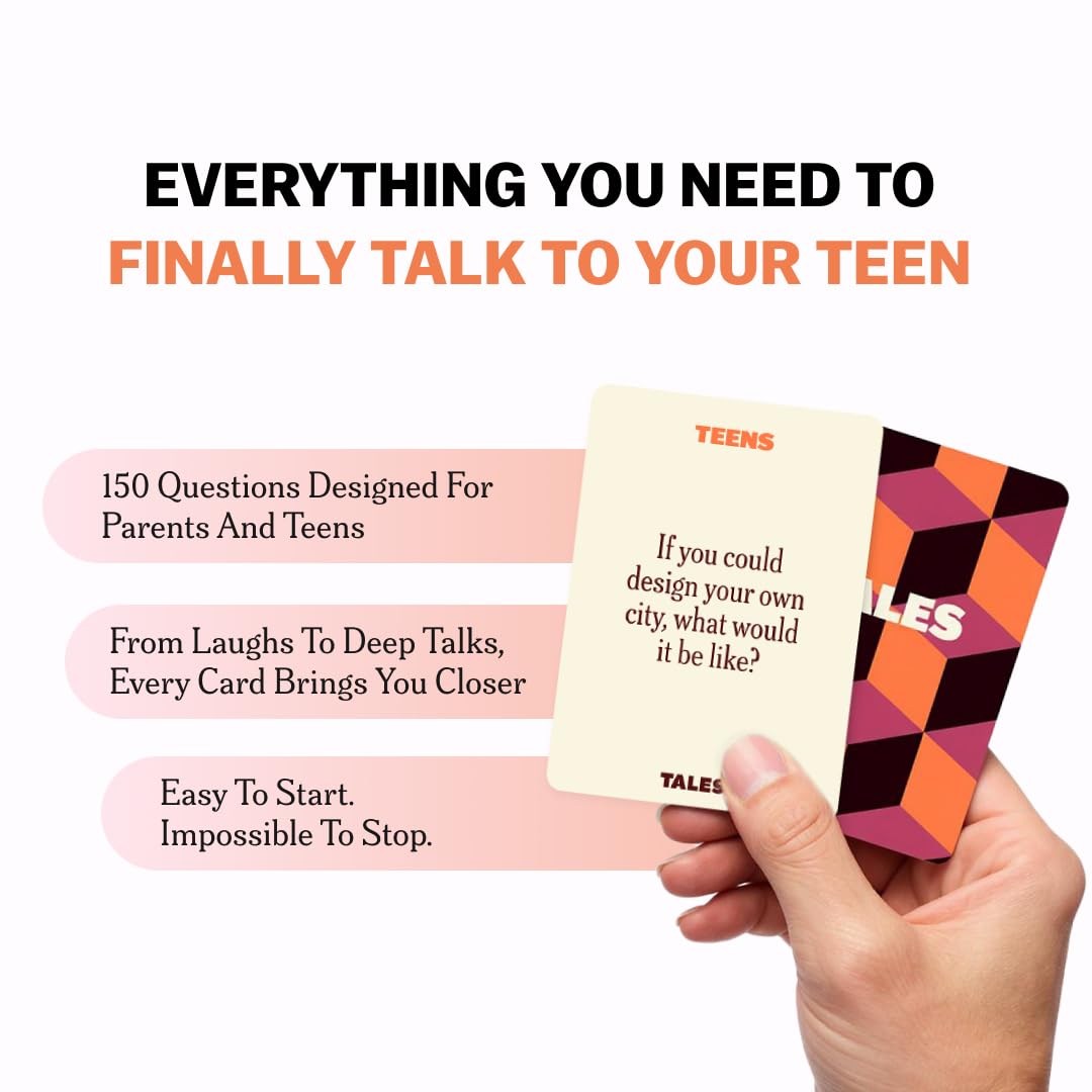 TALES Conversation Cards Teens Edition – 150-Count for Dinners, Road Trips, Classrooms & Gatherings