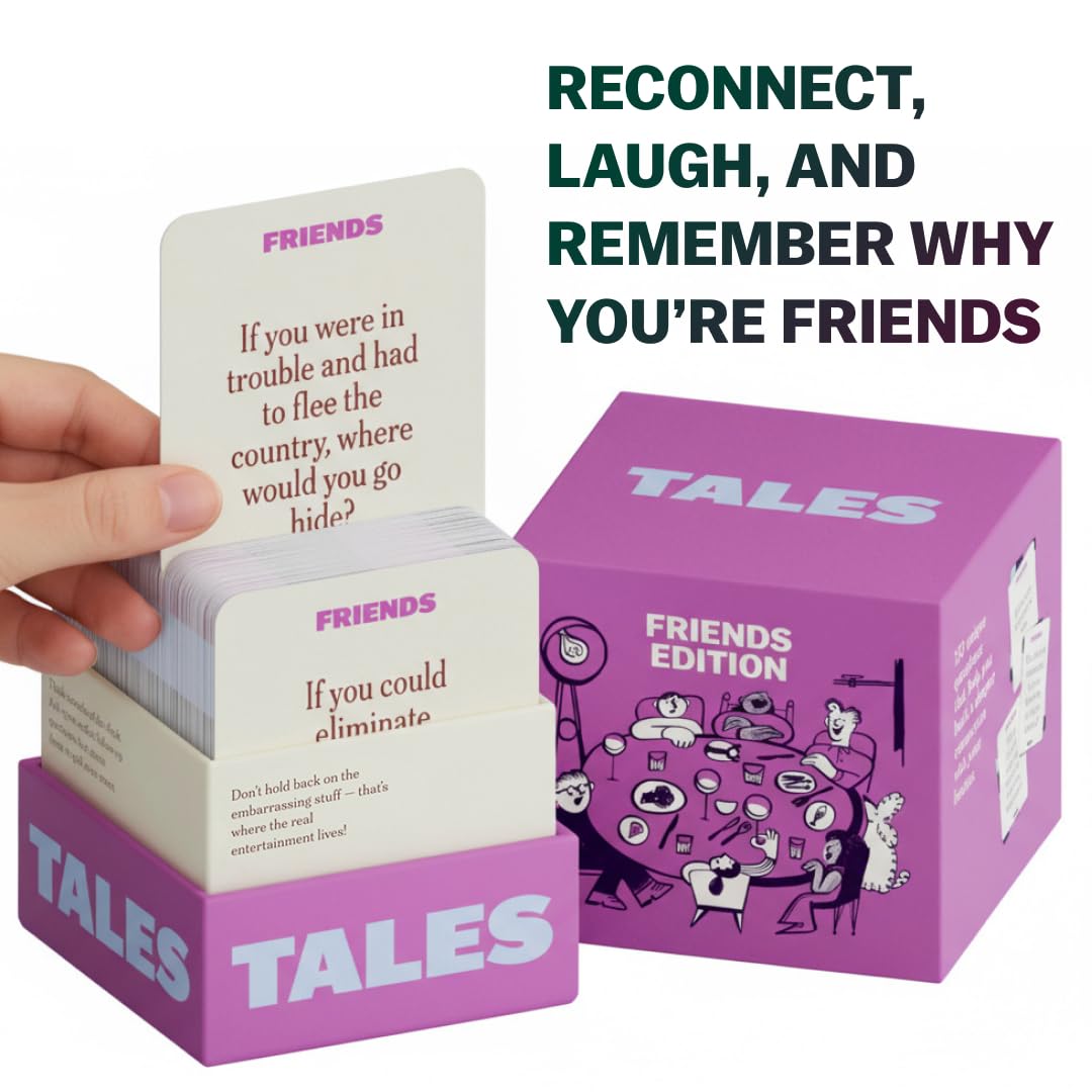 TALES Friends Edition Conversation Cards (150 Count) – Fun Card Deck for All Ages