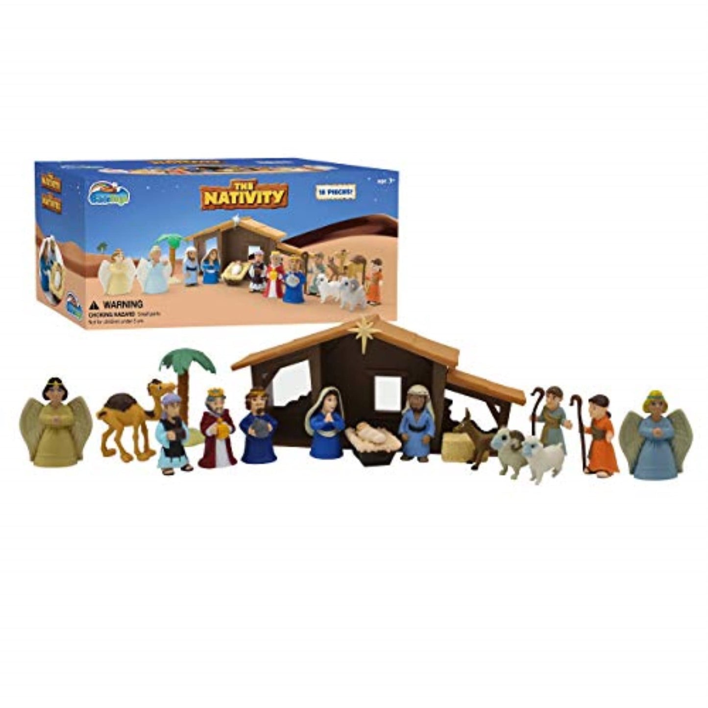 Tales of Glory BibleToys Nativity Set 18 Piece Christmas Playset with Mini Storybook
