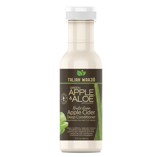 Taliah Waajid Green Apple & Aloe Apple Cider Deep Conditioner Moisture Balance for Dry, Frizzy Hair 12 oz