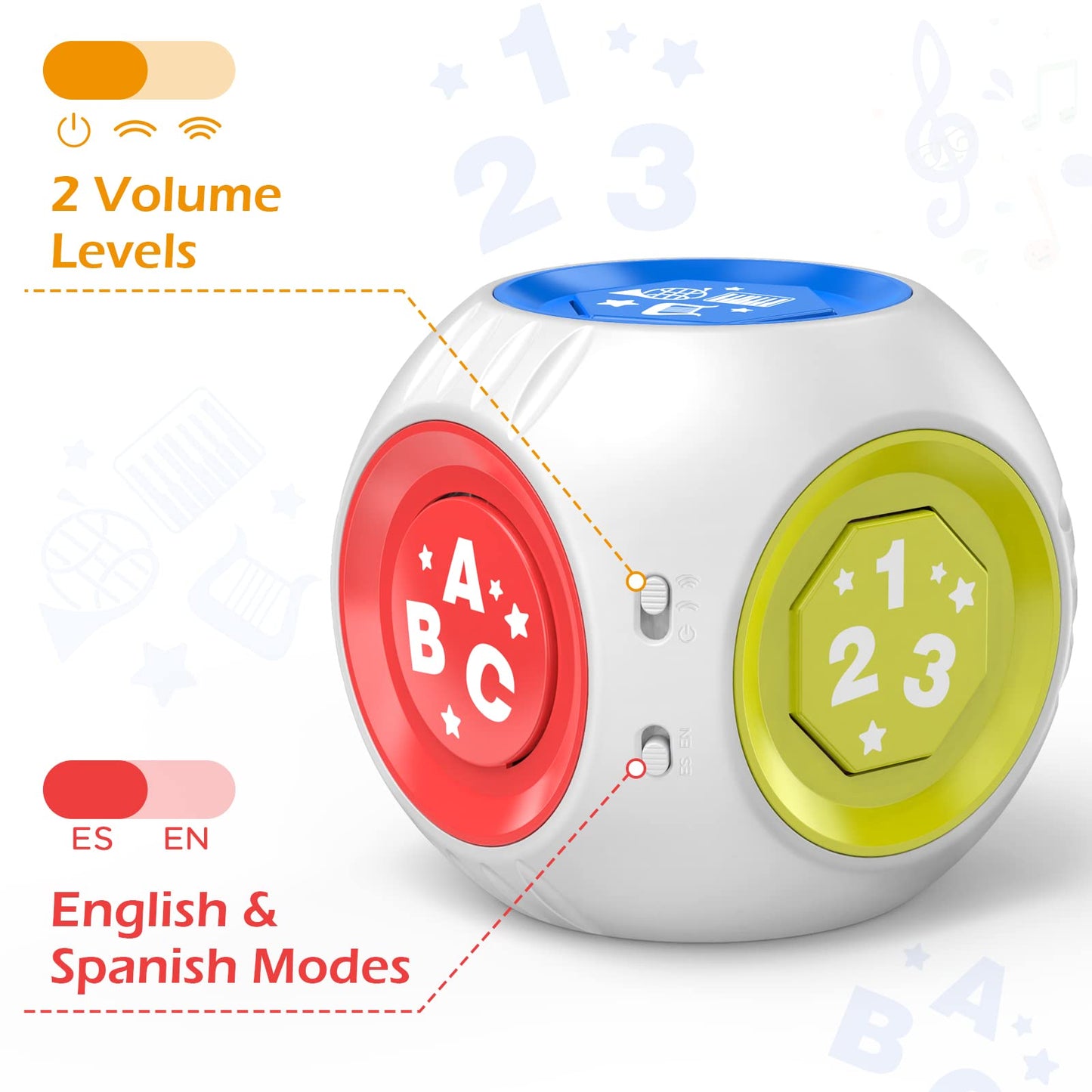 Talkfun Learning Cube – Musical Bilingual Baby Toy for 6-18 Months