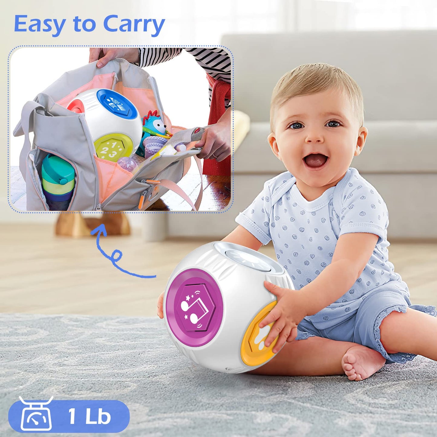 Talkfun Learning Cube – Musical Bilingual Baby Toy for 6-18 Months