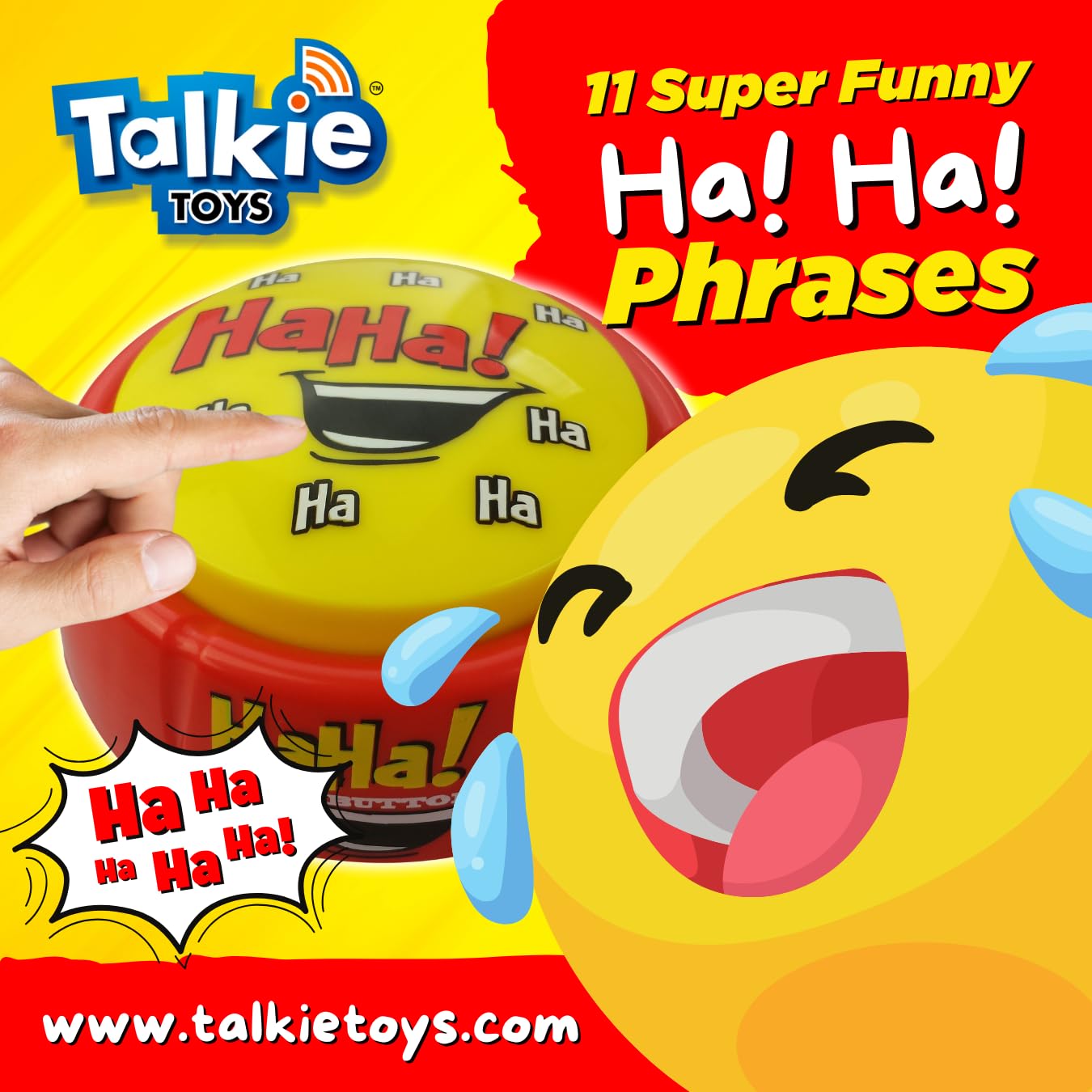 Talkie Toys Ha Ha Button - 11 Funny Sounds for Office Pranks