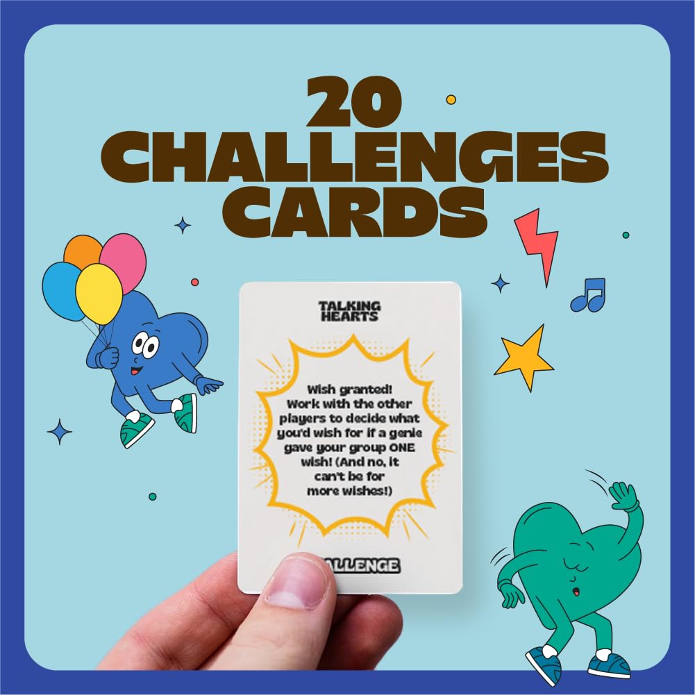 Talking Hearts Conversation Cards for Family | 200 Prompts & 20 Challenges