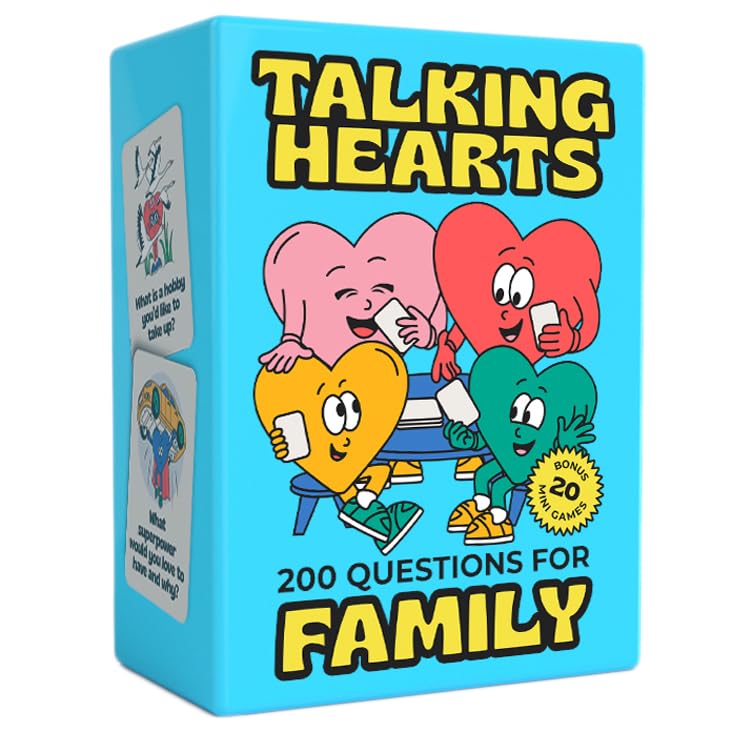 Talking Hearts Conversation Cards for Family | 200 Prompts & 20 Challenges