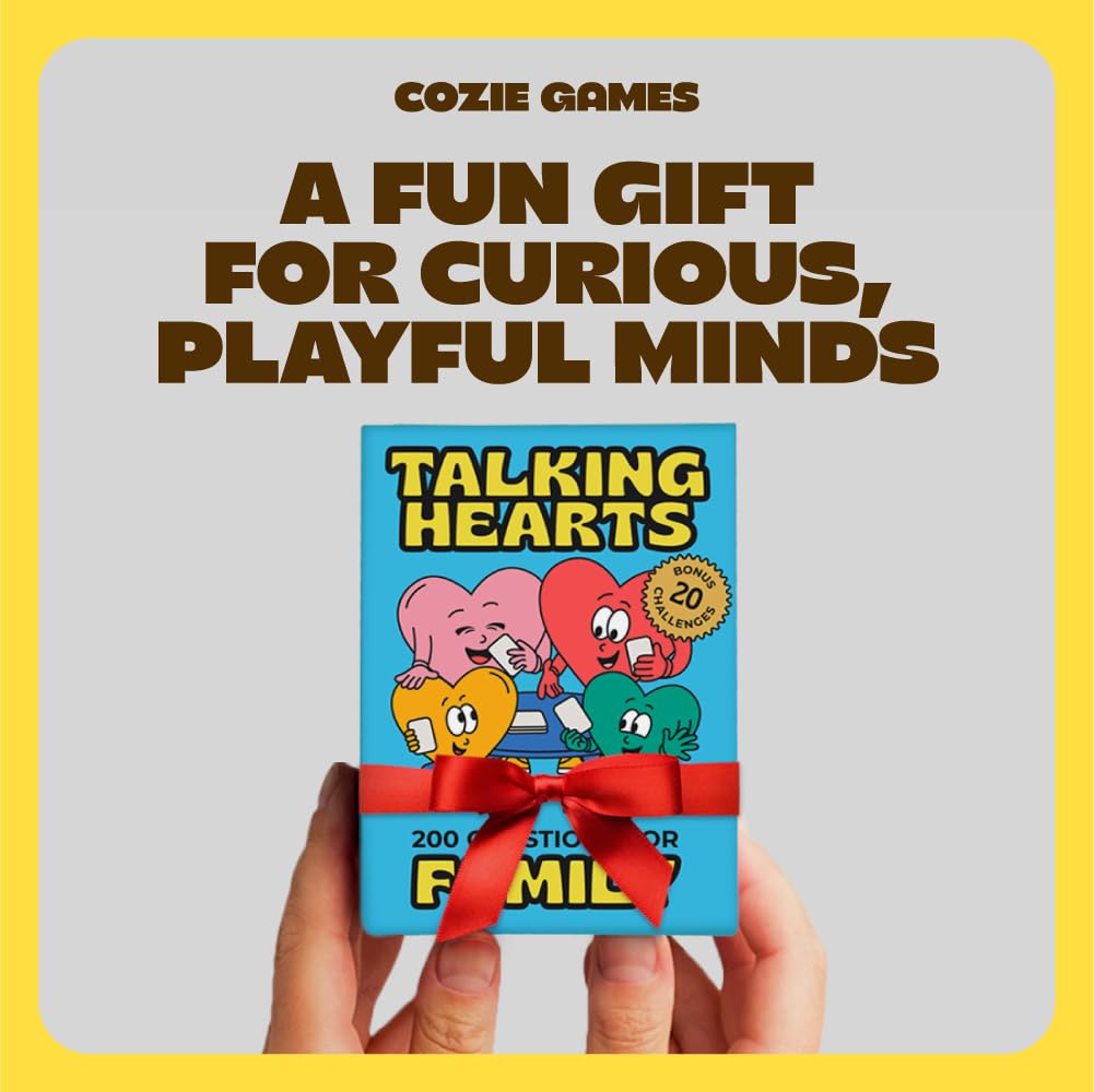 Talking Hearts Conversation Cards for Family | 200 Prompts & 20 Challenges