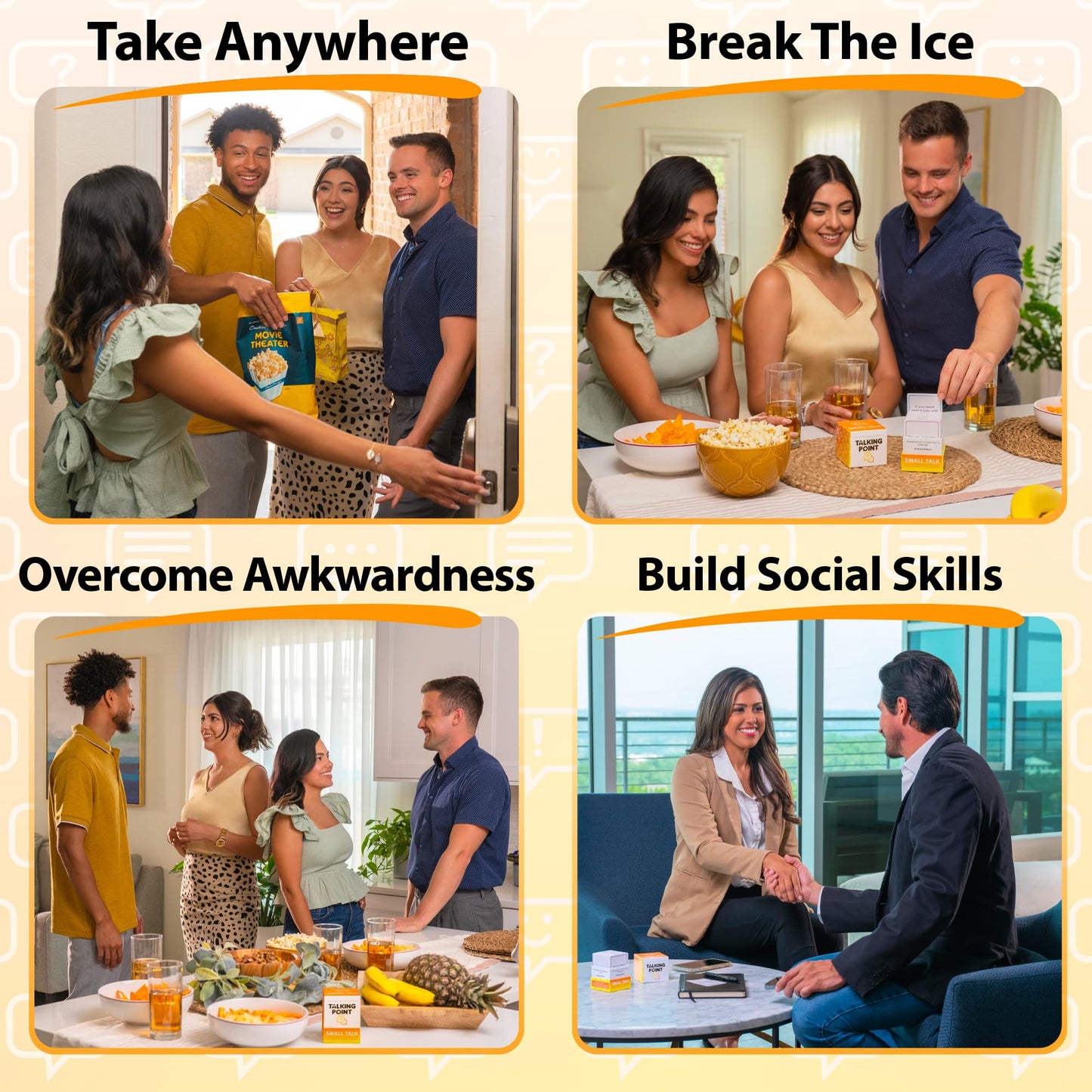 Talking Point Cards: 200 Icebreaker Conversation Cards for Meaningful Small Talk
