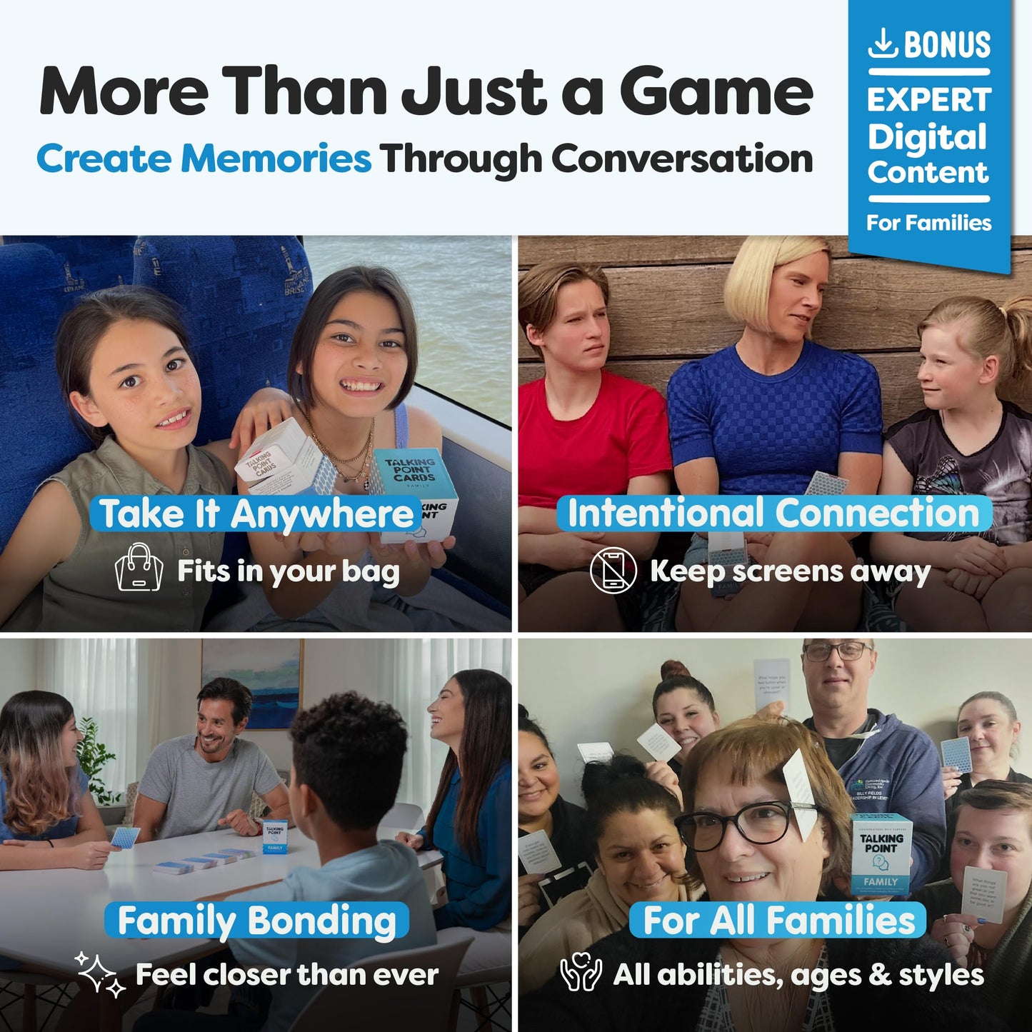 Talking Point Cards | 200 Family Conversation Cards for Dinner Time & Road Trips