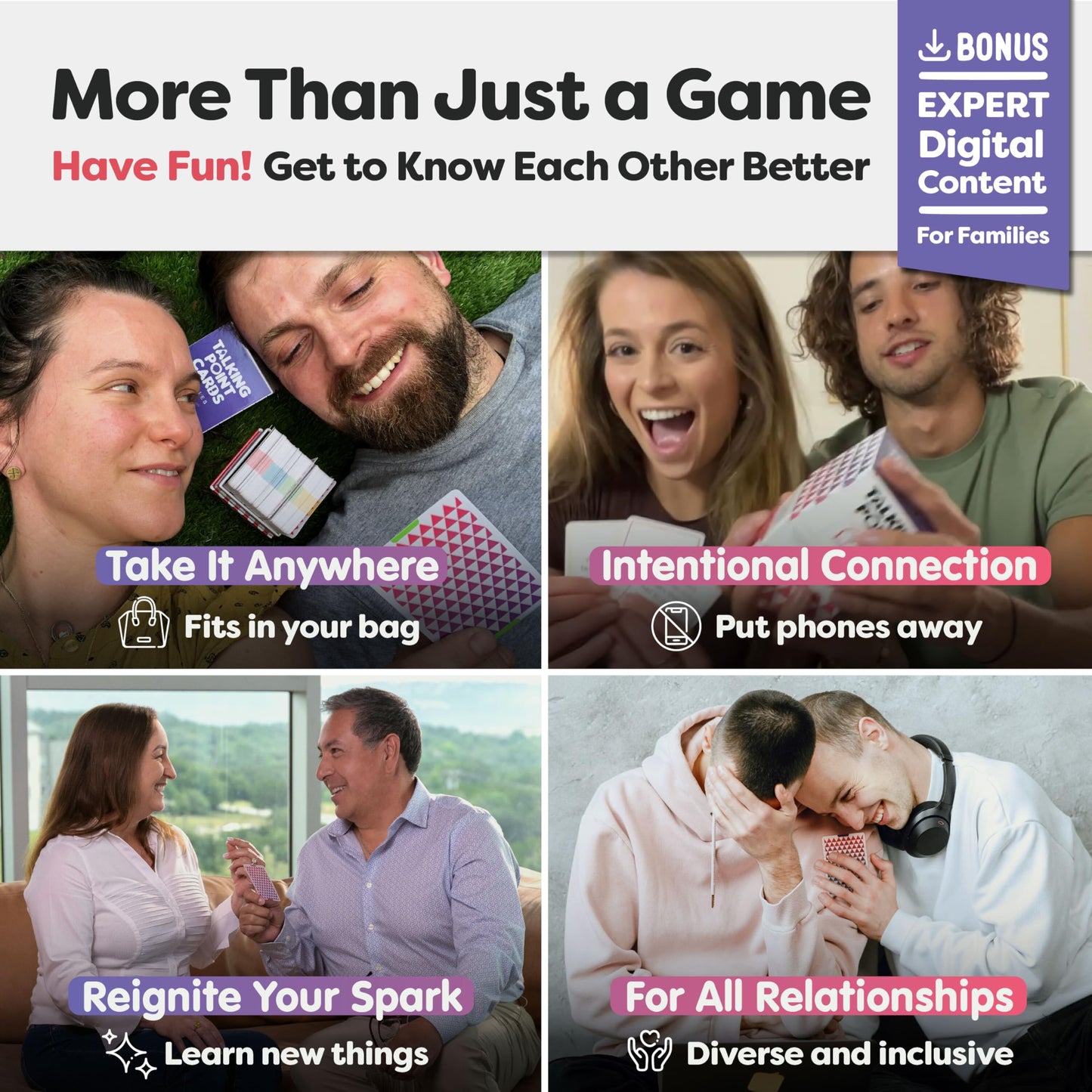 Talking Point Cards COUPLES Pack – 200 Conversation Starters for Connection & Romance