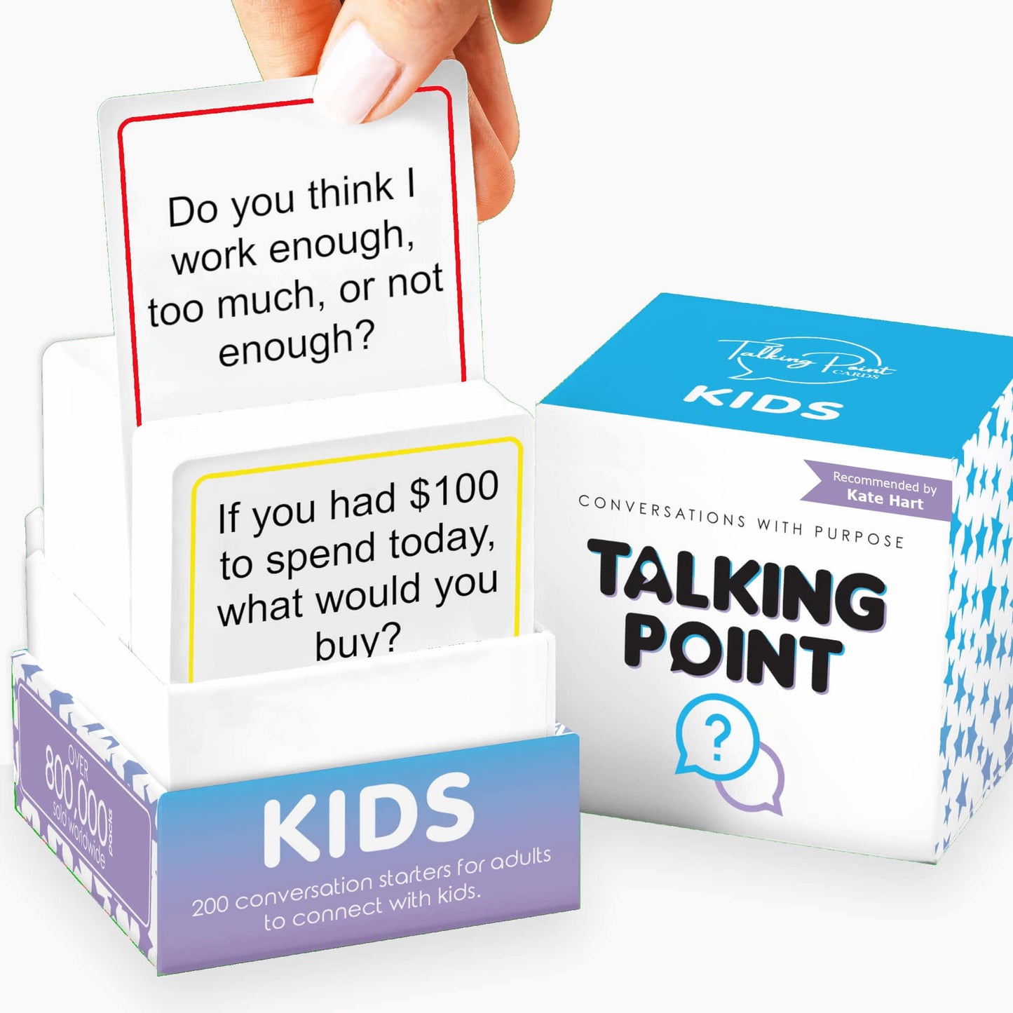 Talking Point Cards – 200 Kids Conversation Cards for Family Dinners & Road Trips