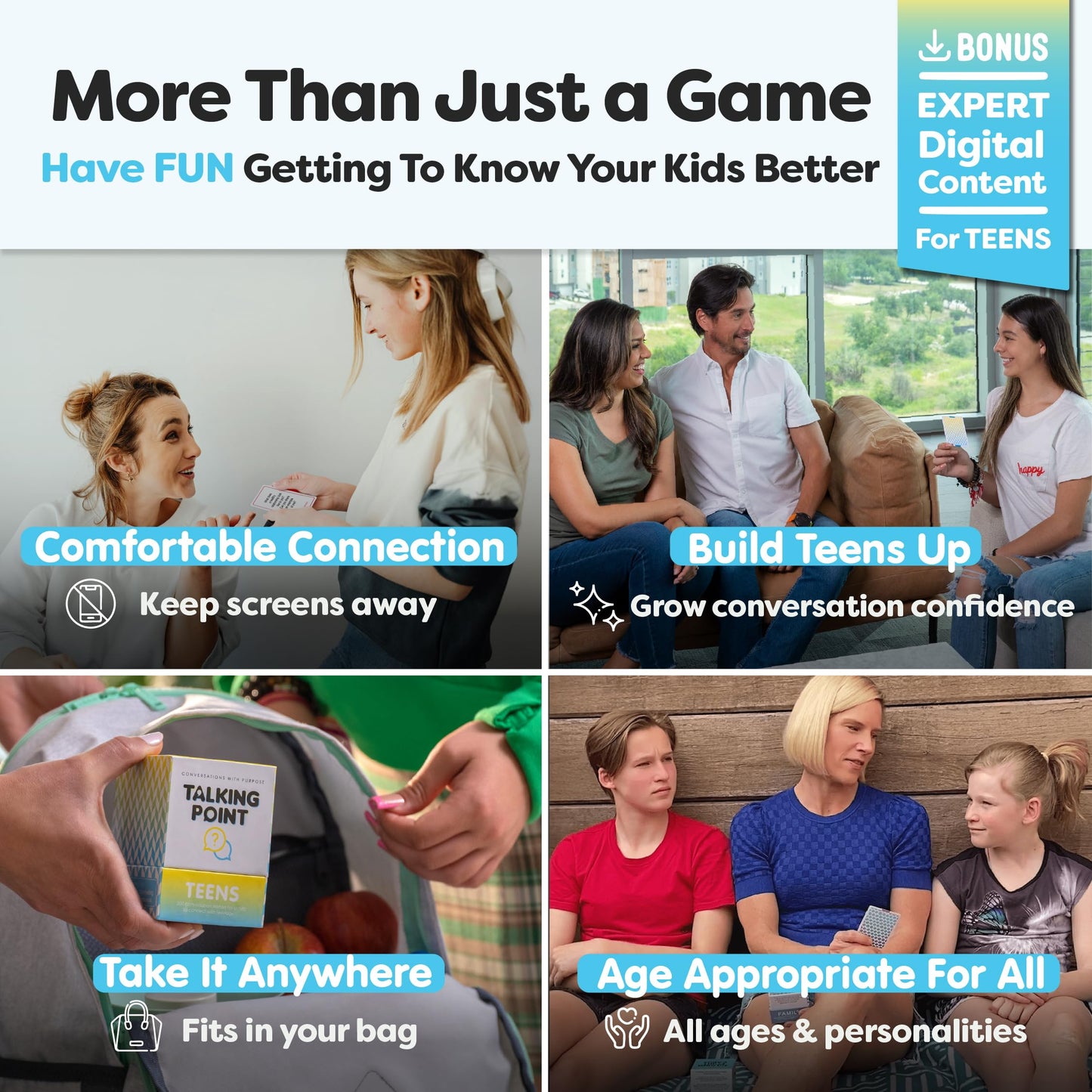 Talking Point Cards Teens Edition – 200 Conversation Cards to Build Trust & Expression
