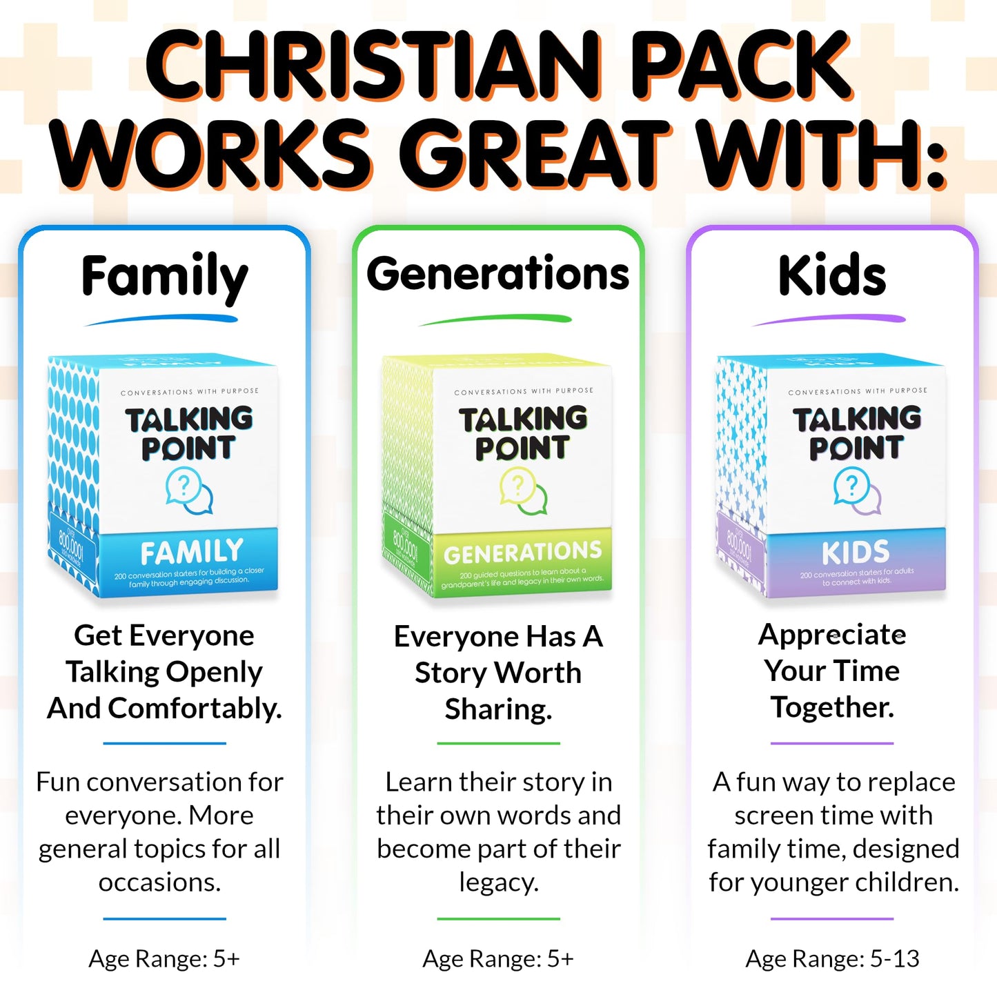 Talking Point Cards: 200 Christian Conversation Cards for Family Game Night & Bible Study