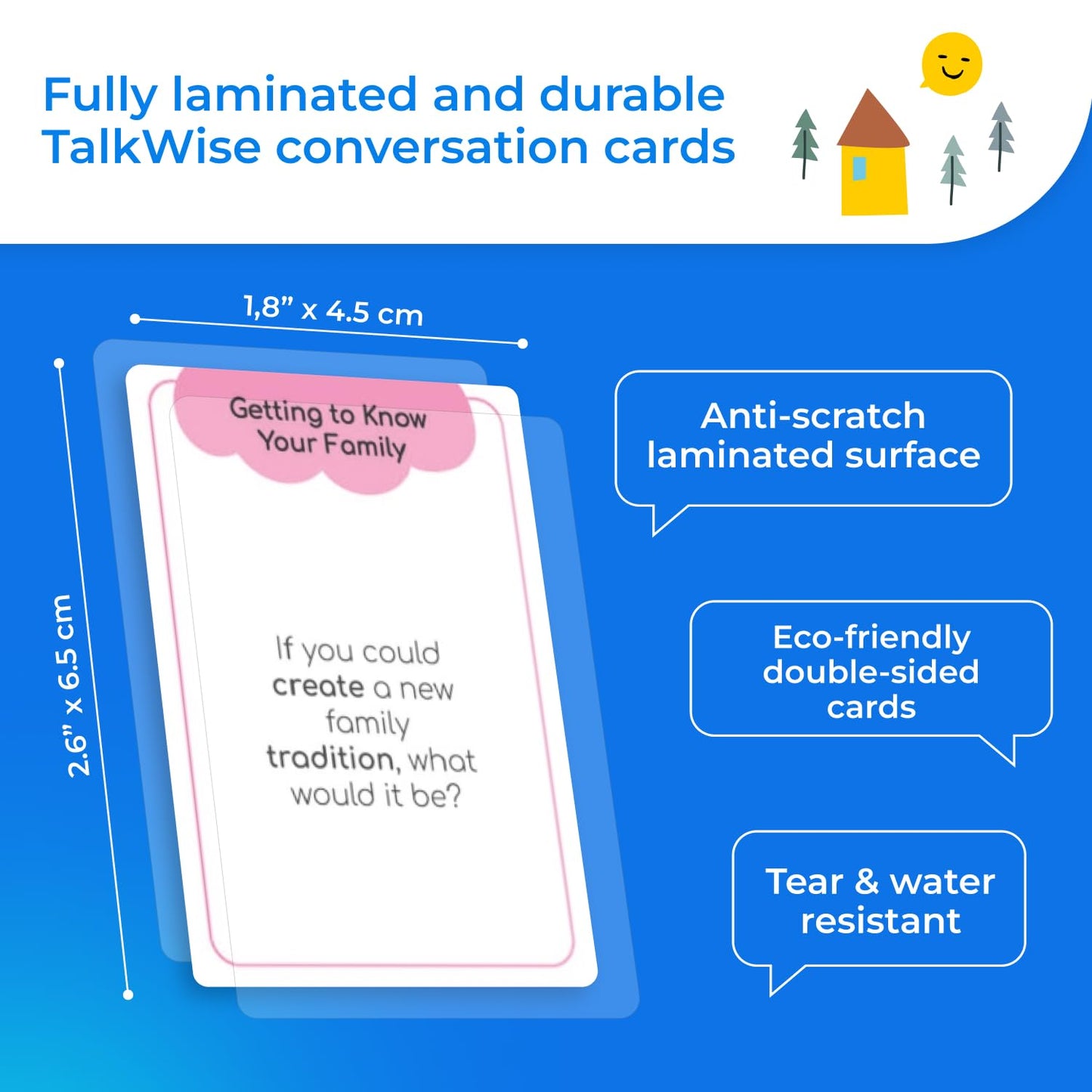 TALKWISE 700 Family Conversation Cards – 6 Topics, 700 Prompts for Engaging Family Dinners