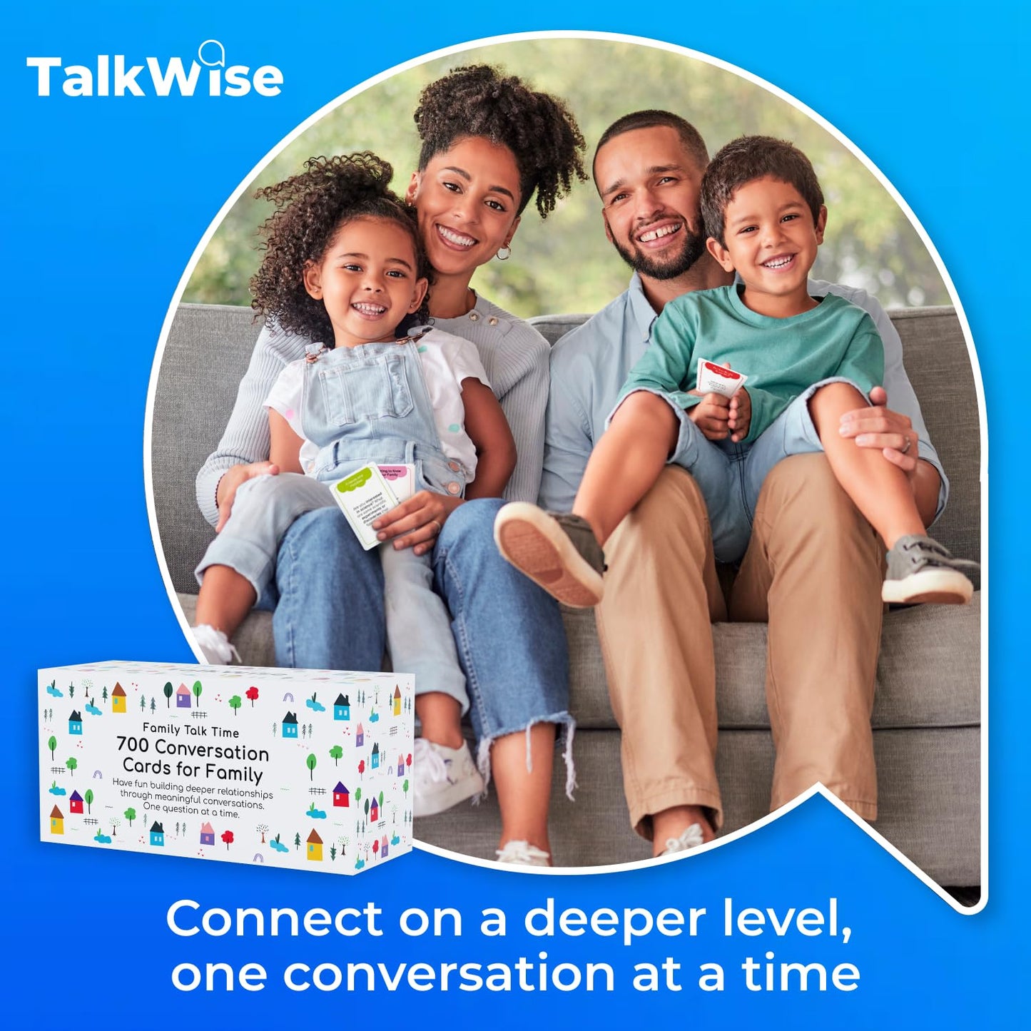 TALKWISE 700 Family Conversation Cards – 6 Topics, 700 Prompts for Engaging Family Dinners