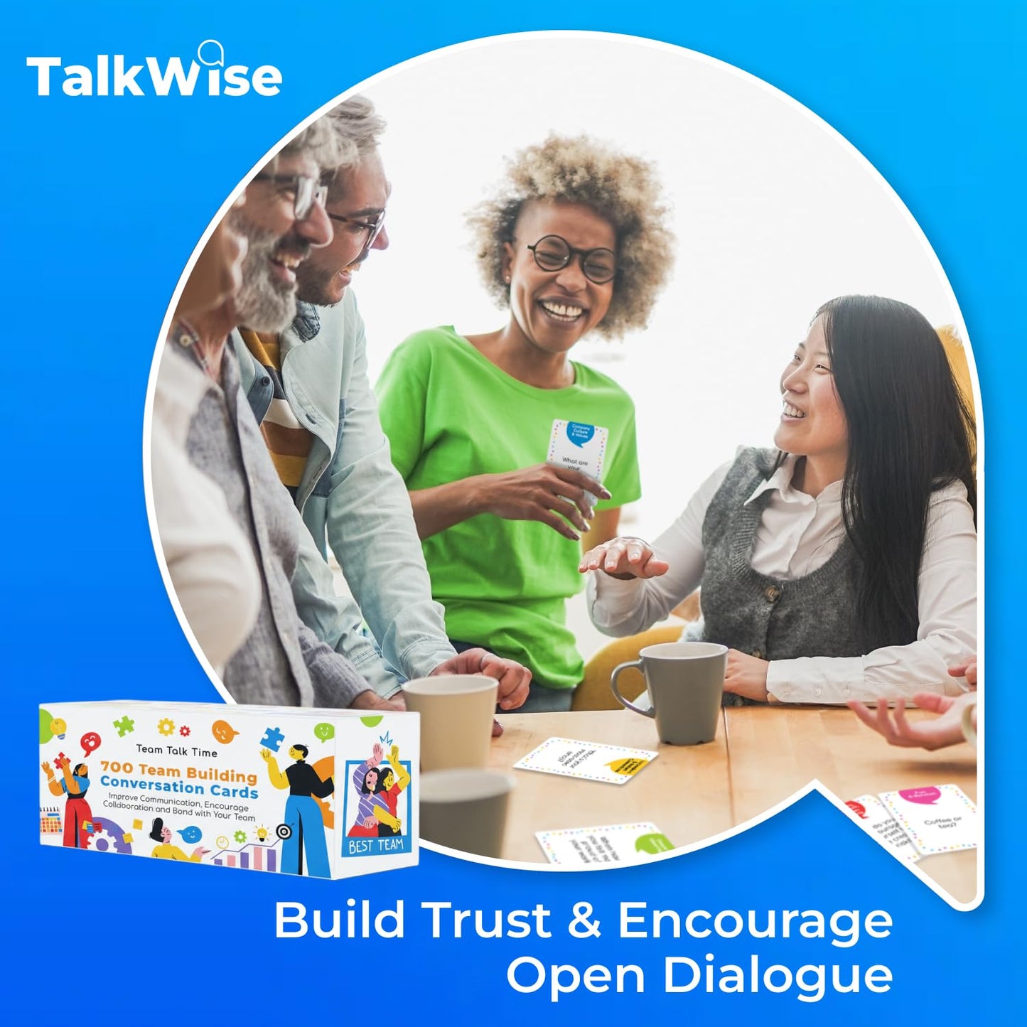 TalkWise 700 Team Building Cards for Work | Ice Breakers & Deeper Connections