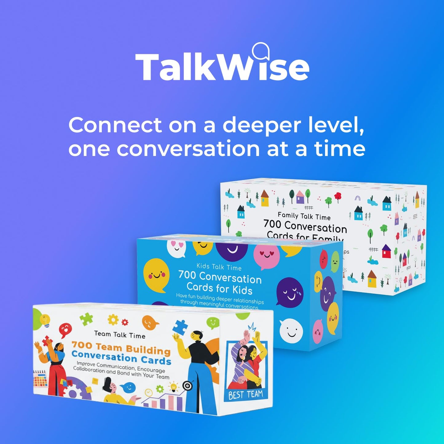 TalkWise 700 Team Building Cards for Work | Ice Breakers & Deeper Connections