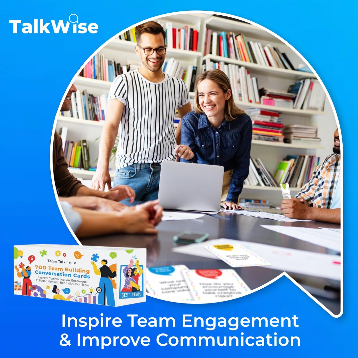 TalkWise 700 Team Building Cards for Work | Ice Breakers & Deeper Connections