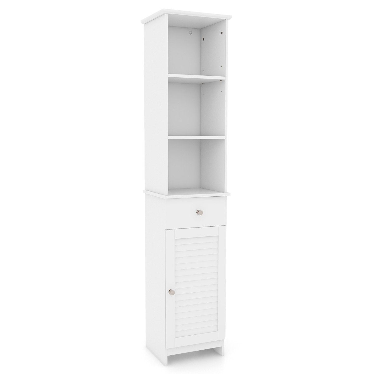 Tall Bathroom Cabinet with Adjustable Shelves-Black