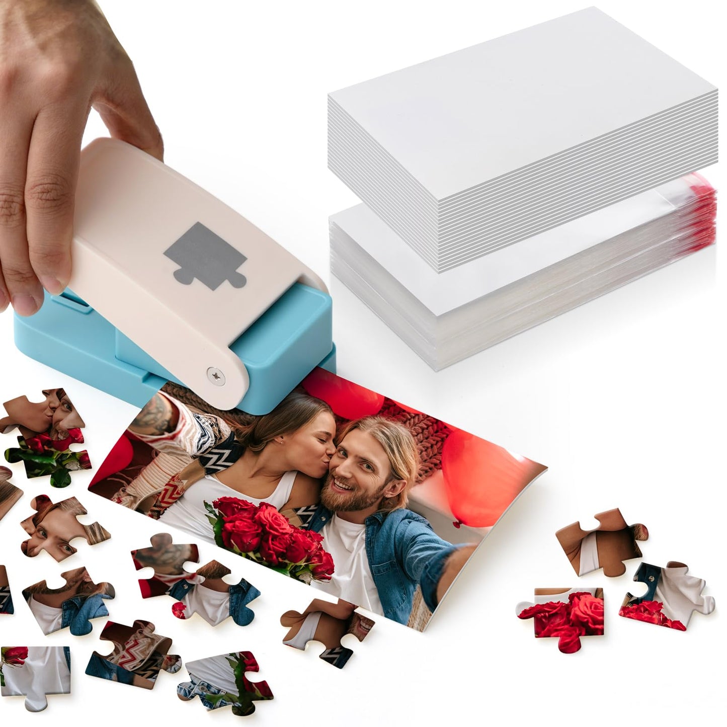 Talltalk DIY Photo Puzzle Punch Maker Set – 4x6 Inch Custom Jigsaw Cutter with Foam Sheets & Storage Bags