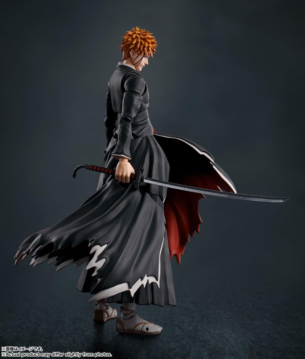 Tamashii Nations Bleach Ichigo Kurosaki Getsuga Tensho S.H.Figuarts Action Figure | Official Licensed