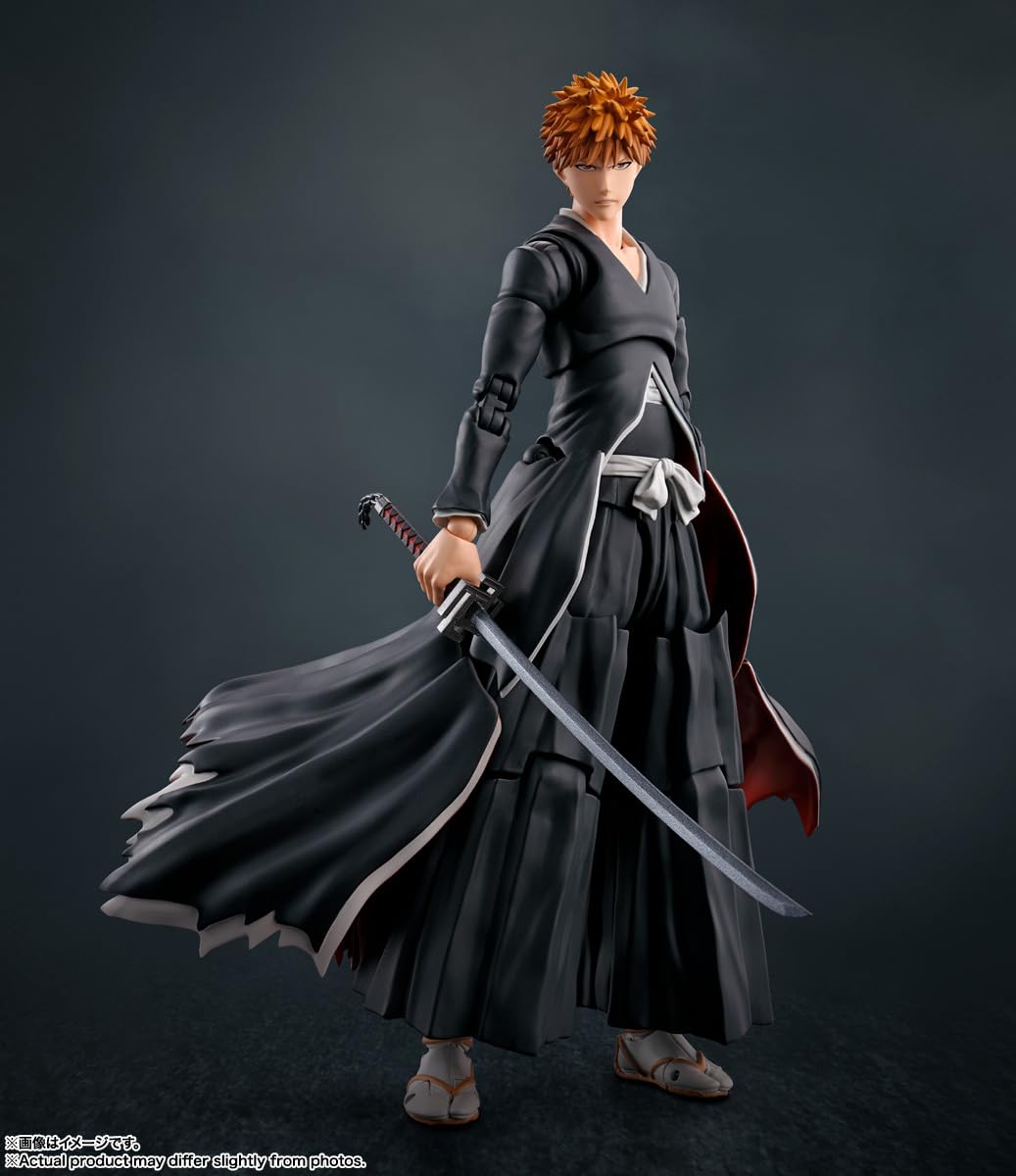 Tamashii Nations Bleach Ichigo Kurosaki Getsuga Tensho S.H.Figuarts Action Figure | Official Licensed