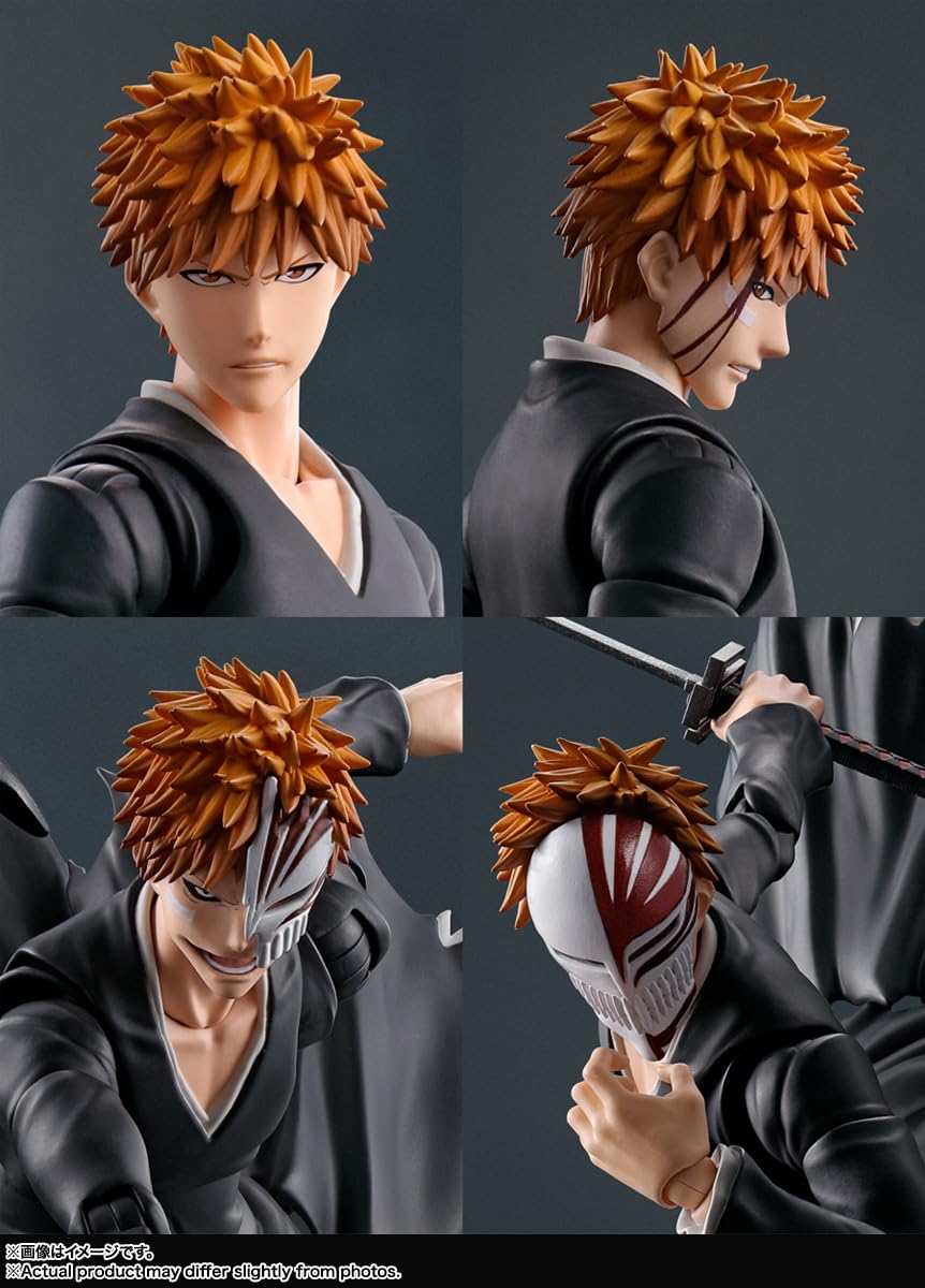 Tamashii Nations Bleach Ichigo Kurosaki Getsuga Tensho S.H.Figuarts Action Figure | Official Licensed