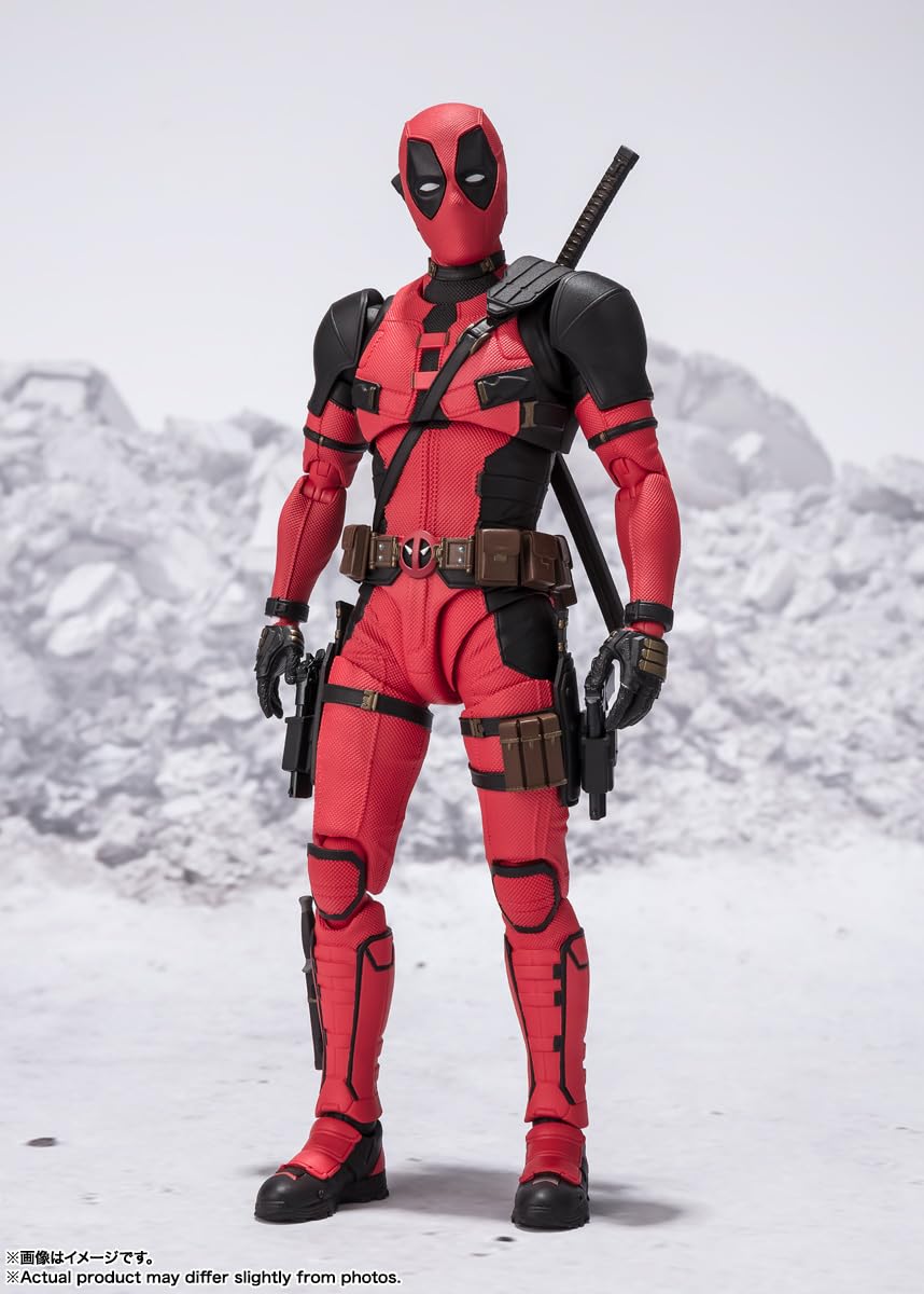 TAMASHII NATIONS Deadpool S.H.Figuarts Action Figure – Fully Articulated Deadpool with Headpool & Accessories