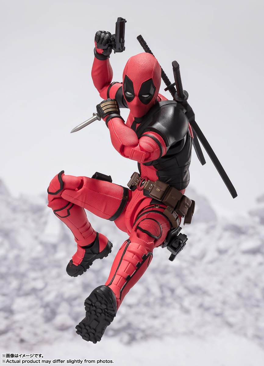 TAMASHII NATIONS Deadpool S.H.Figuarts Action Figure – Fully Articulated Deadpool with Headpool & Accessories